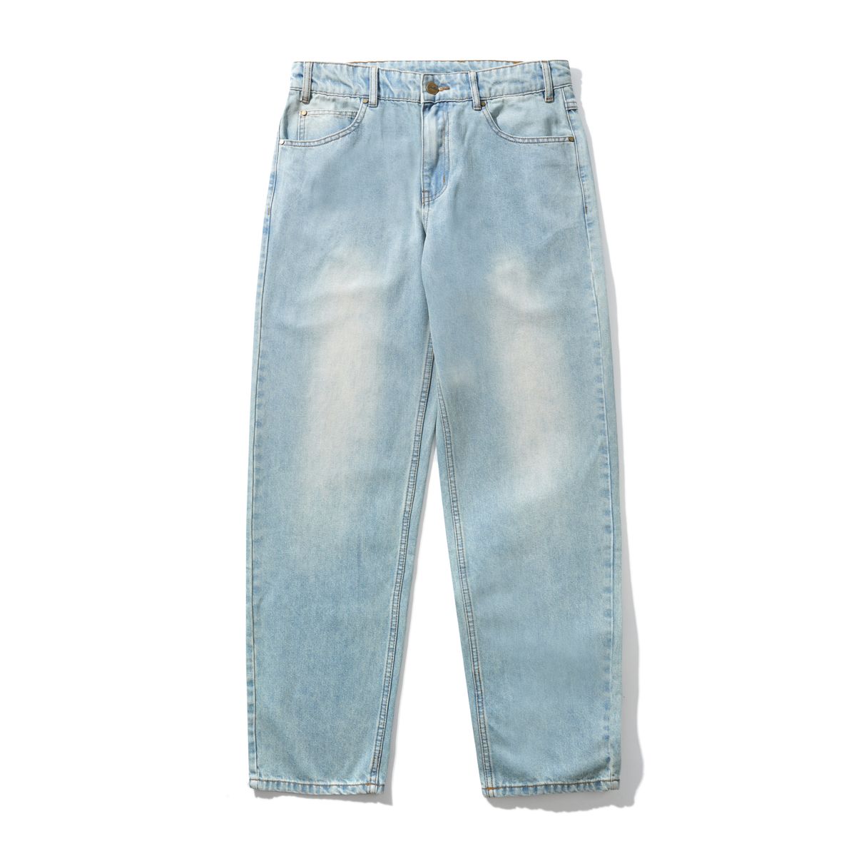 Butter Goods Straight Leg Denim Jeans - Distressed Light Blue