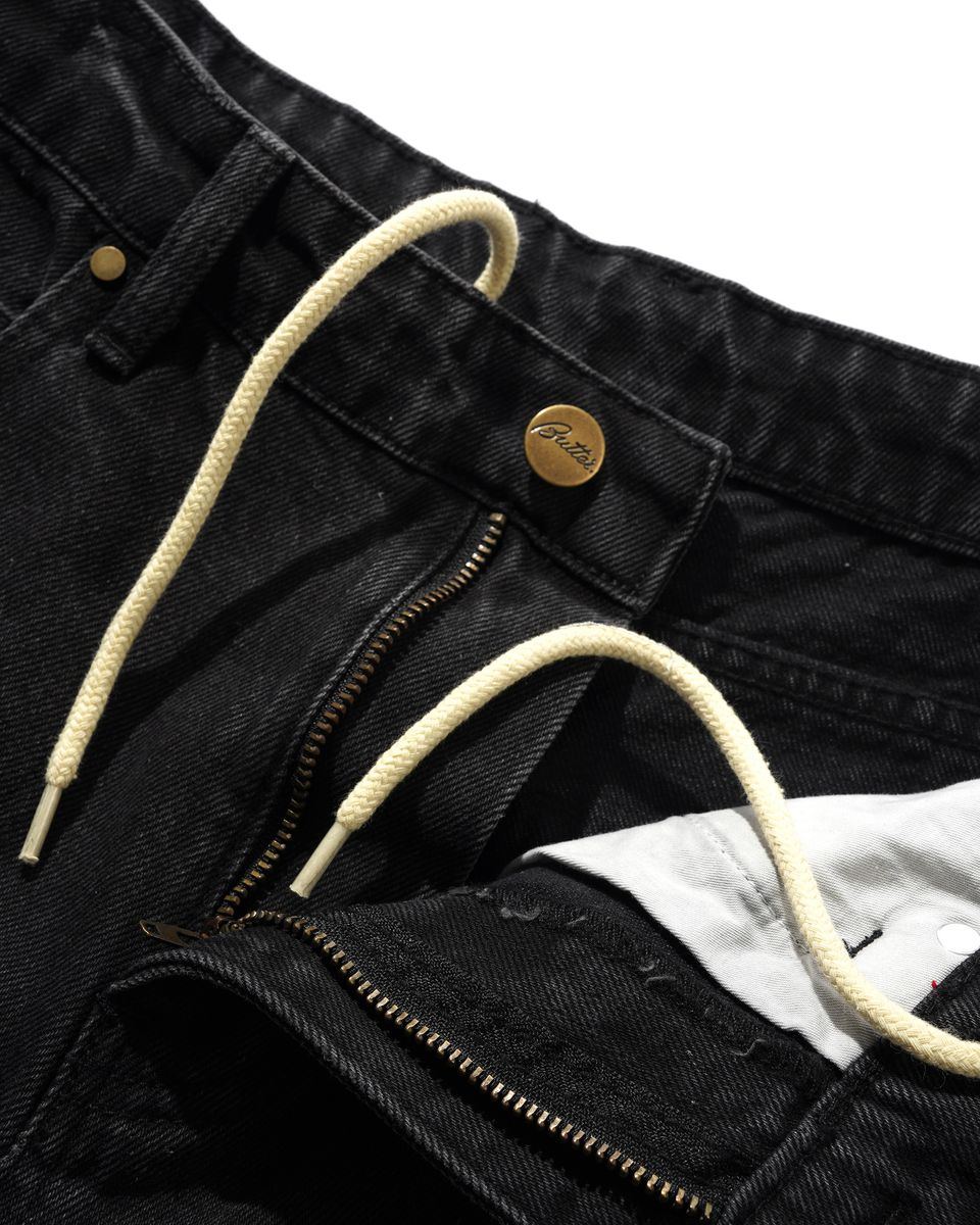 Butter Goods Straight Leg Denim Jeans - Washed Black