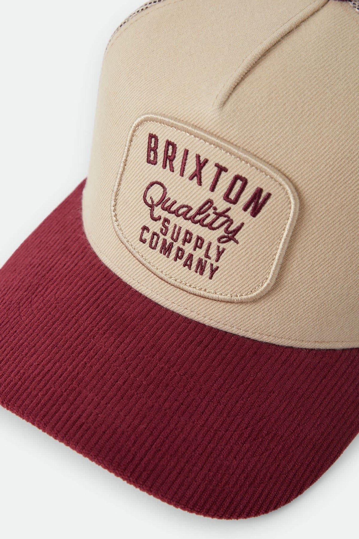 Brixton Hubal MP Trucker Hat - Oatmeal/Dark Brick Corduroy