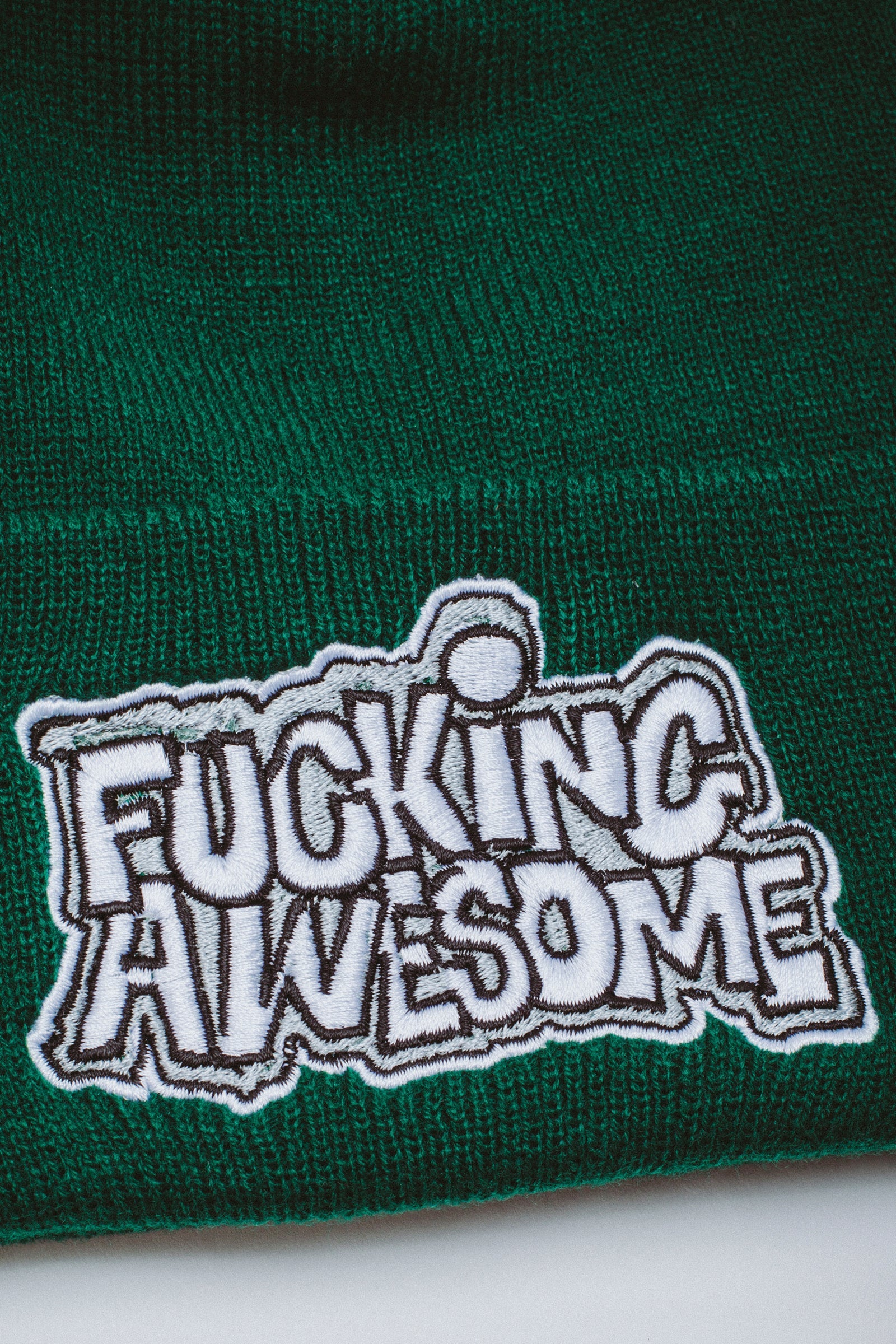 Fucking Awesome PBS Logo Cuff Beanie - Forest Green