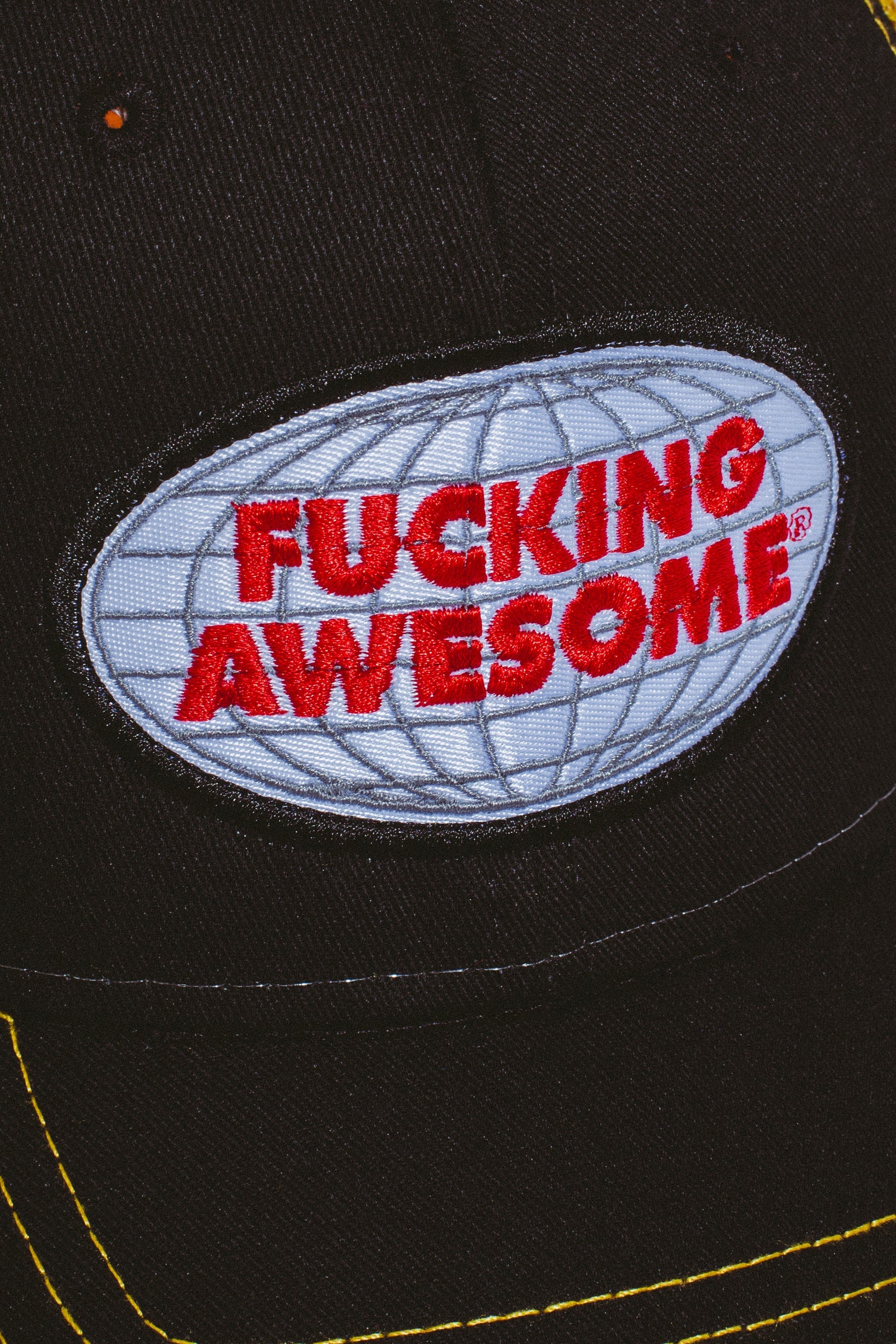 Fucking Awesome Mechanics Six Panel Mesh Hat - Black/Gold