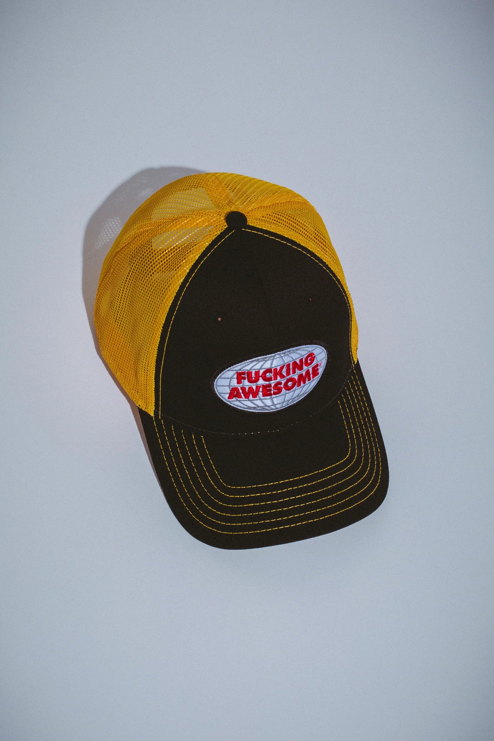 Fucking Awesome Mechanics Six Panel Mesh Hat - Black/Gold