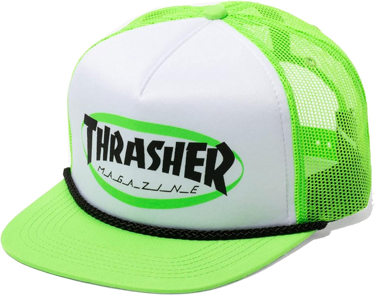 Thrasher Ellipse Mag Logo Rope Trucker Cap - Green