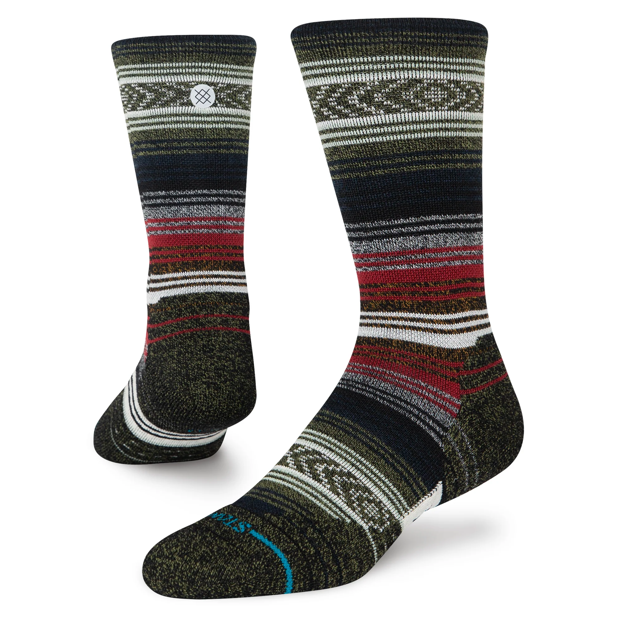 Stance Mid Wool Crew Socks - Black/Red