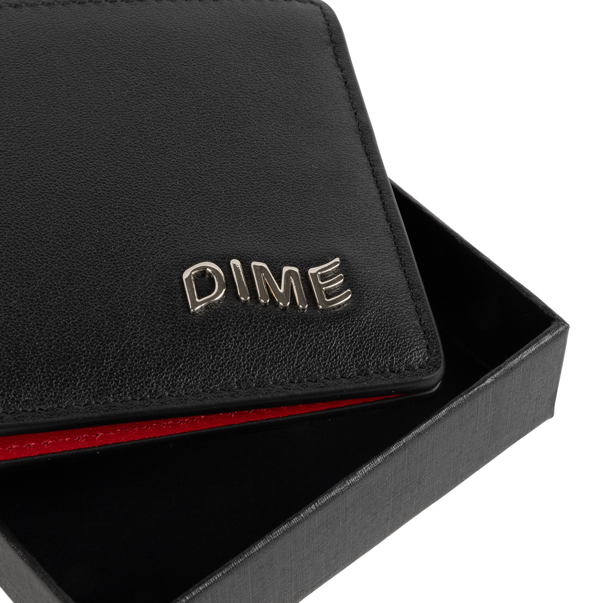 Dime Leather Bifold Wallet - Black/Cherry