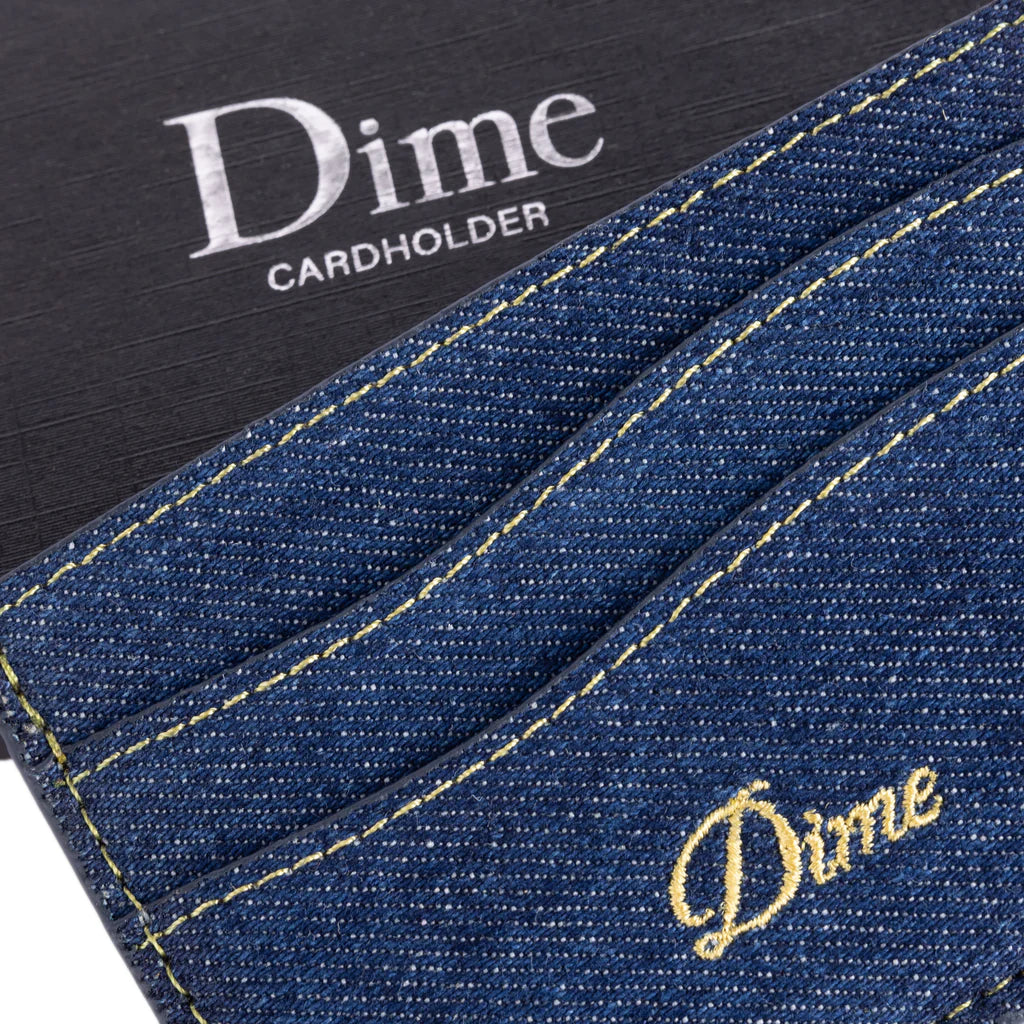 Dime Cursive Cardholder - Indigo Denim