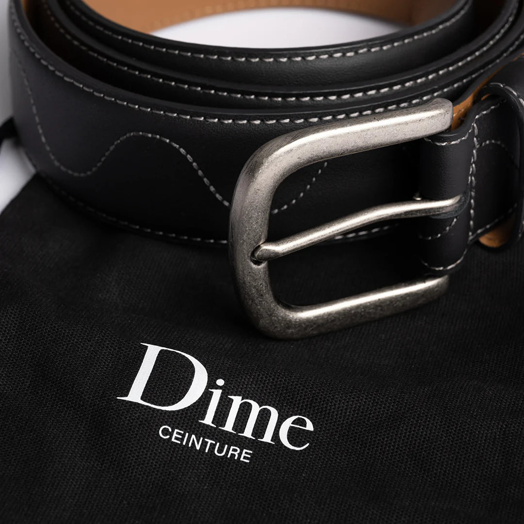 Dime Desert Leather Belt - Black