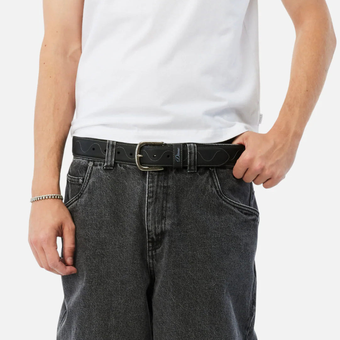 Dime Desert Leather Belt - Black
