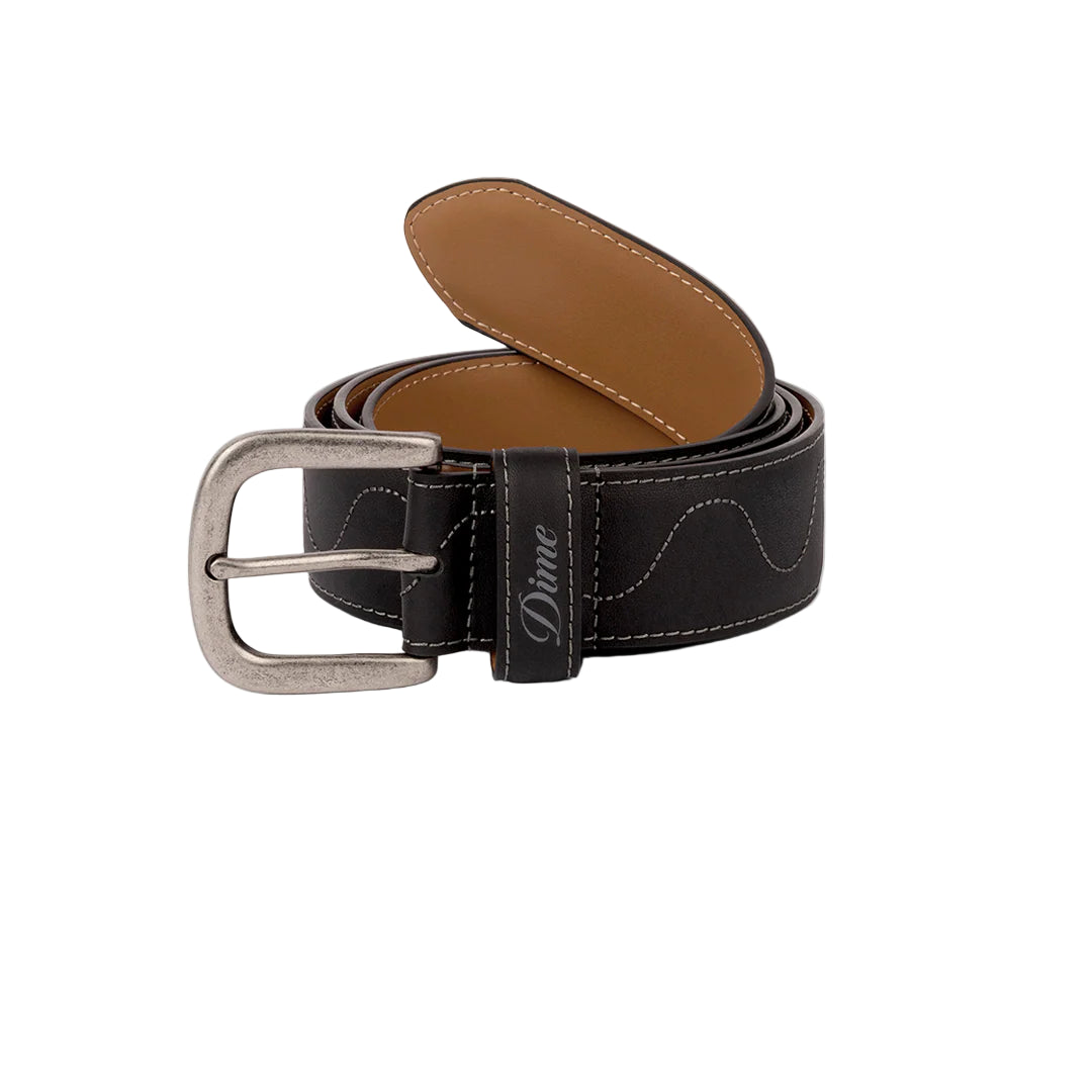 Dime Desert Leather Belt - Black