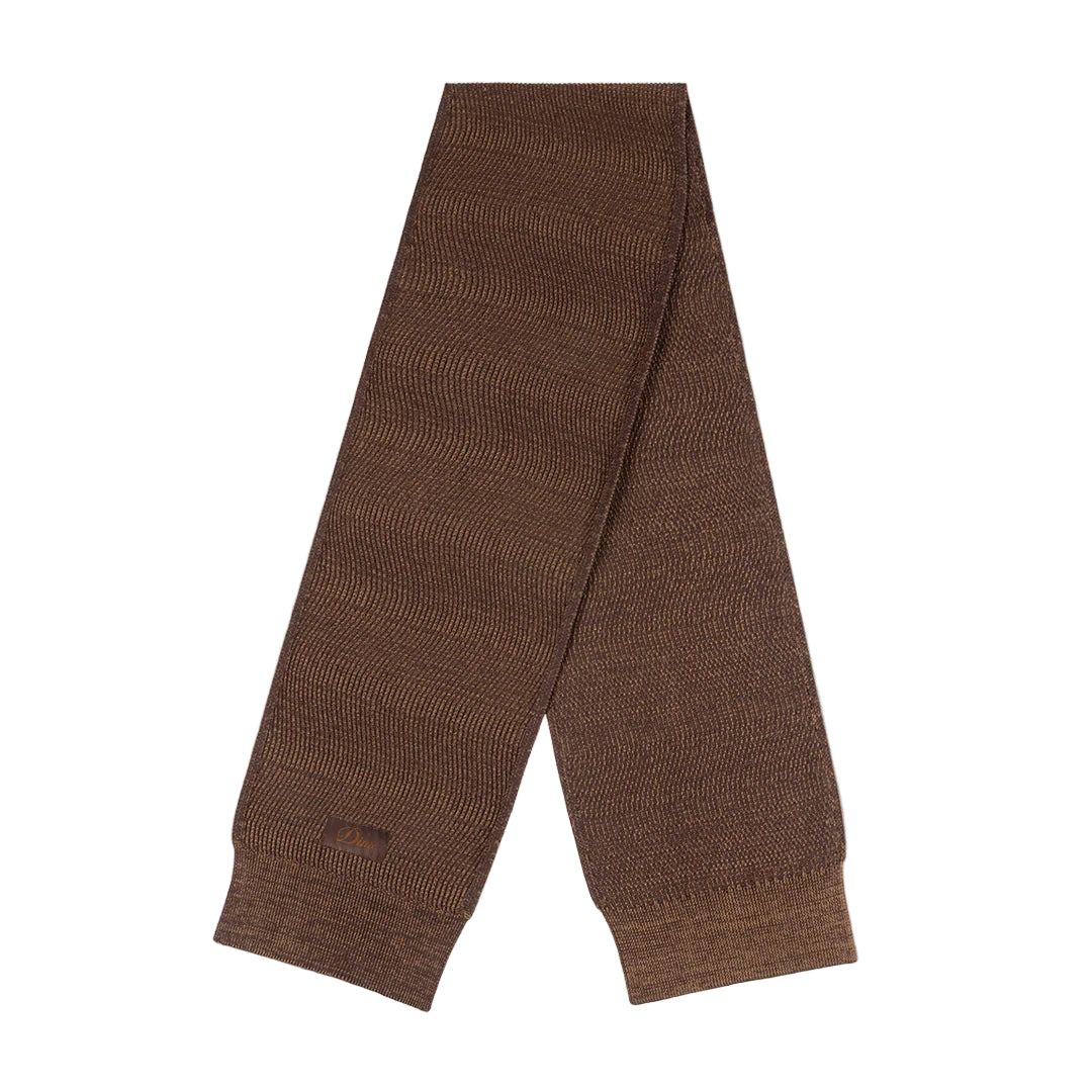 Dime Wave Knit Scarf - Brown