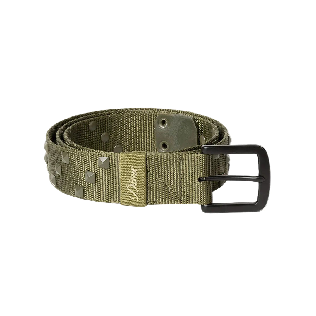 Green belt with black buckle on a white background