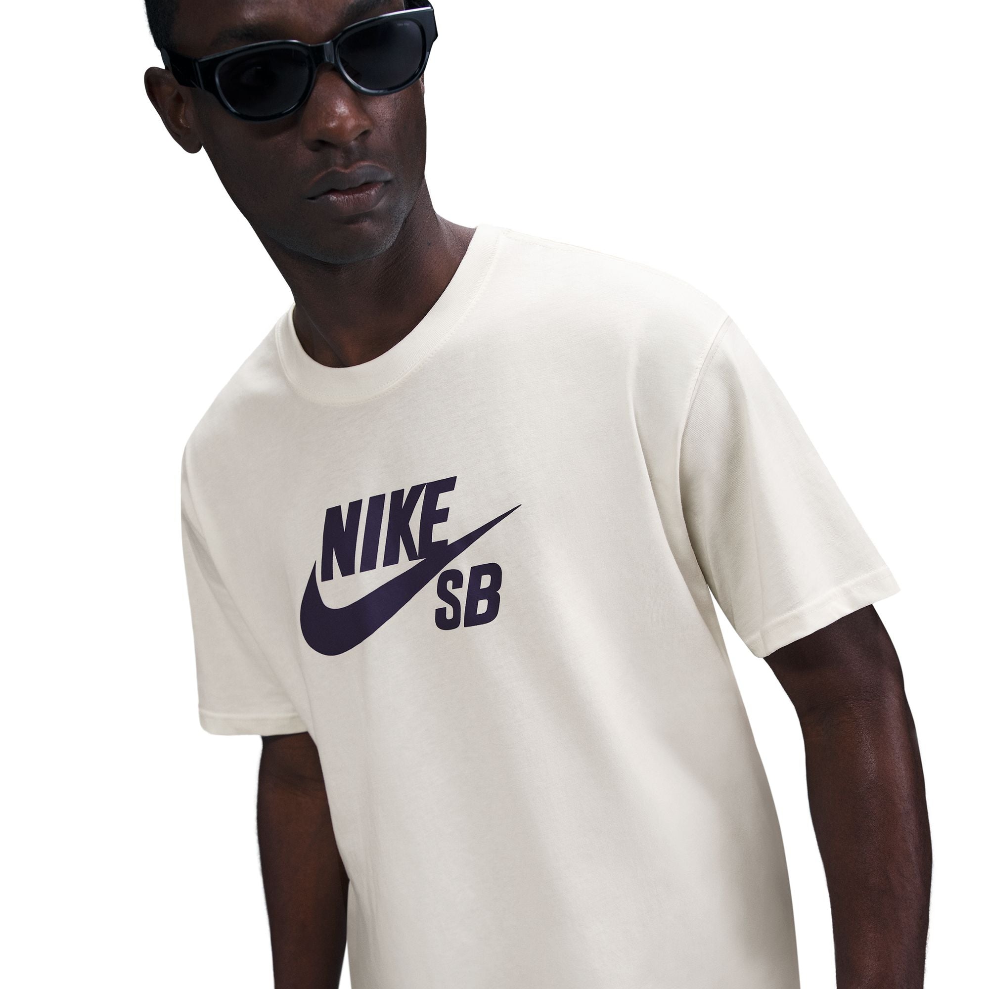 Nike SB Men's Logo Skate HBR T-Shirt - Sail/Court Purple