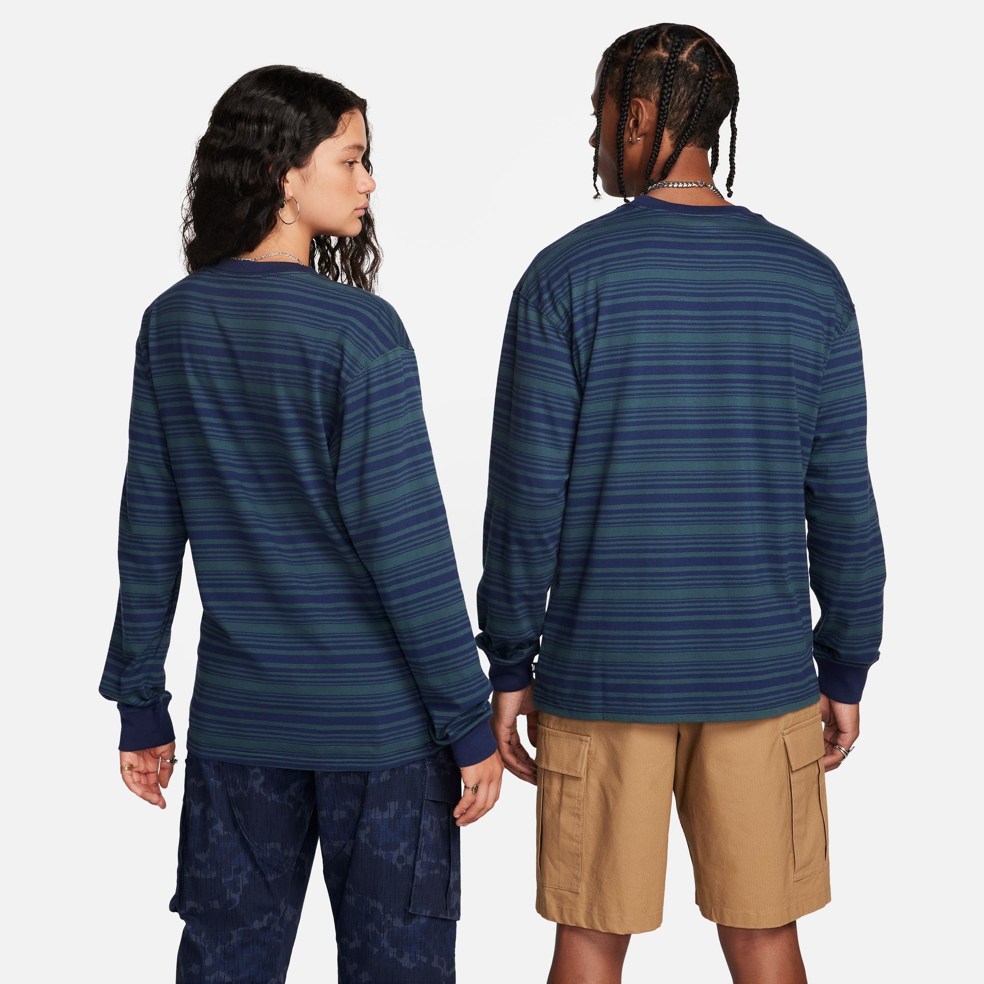 Nike SB Long-Sleeve Skate T-Shirt - Midnight Navy/Deep Jungle