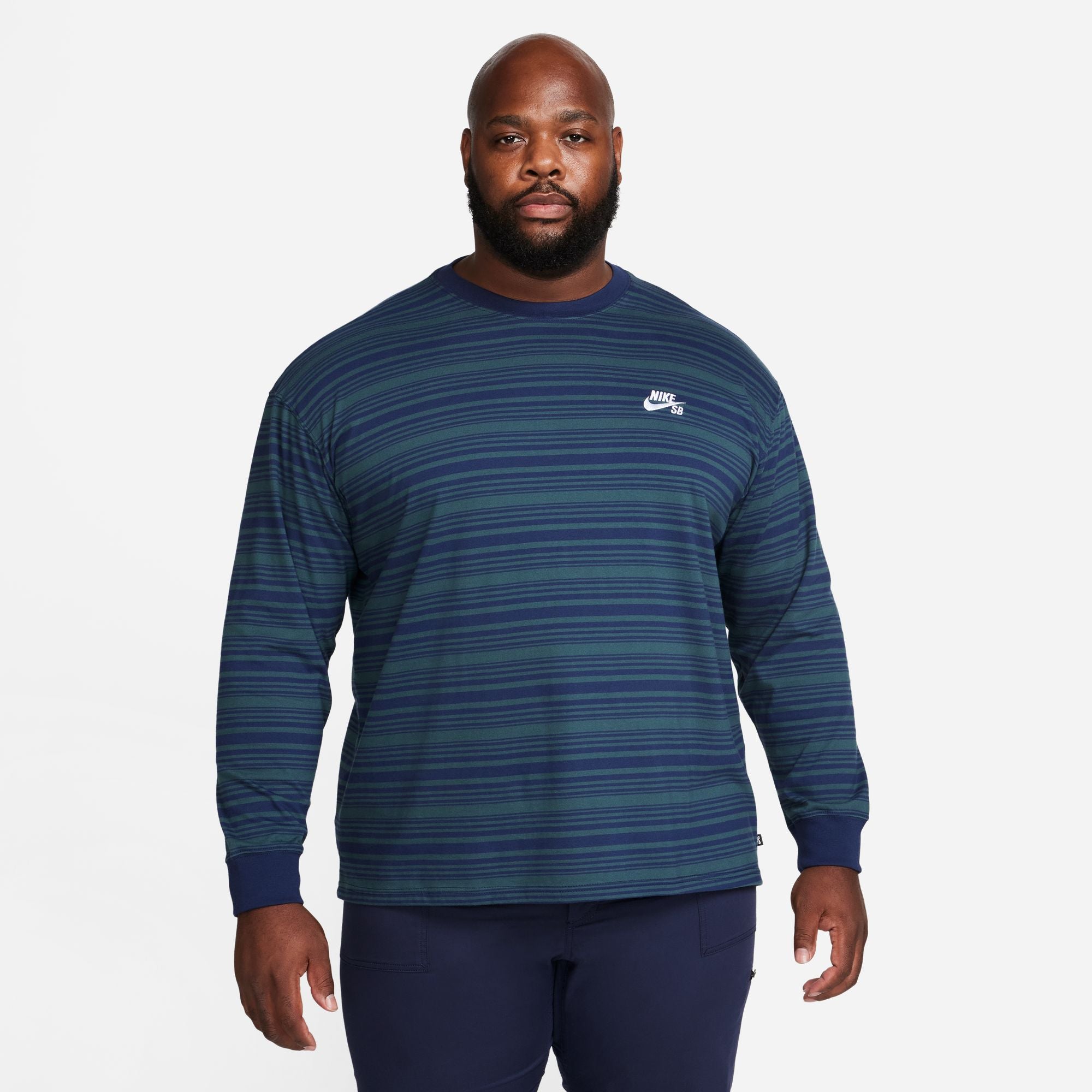 Nike SB Long-Sleeve Skate T-Shirt - Midnight Navy/Deep Jungle