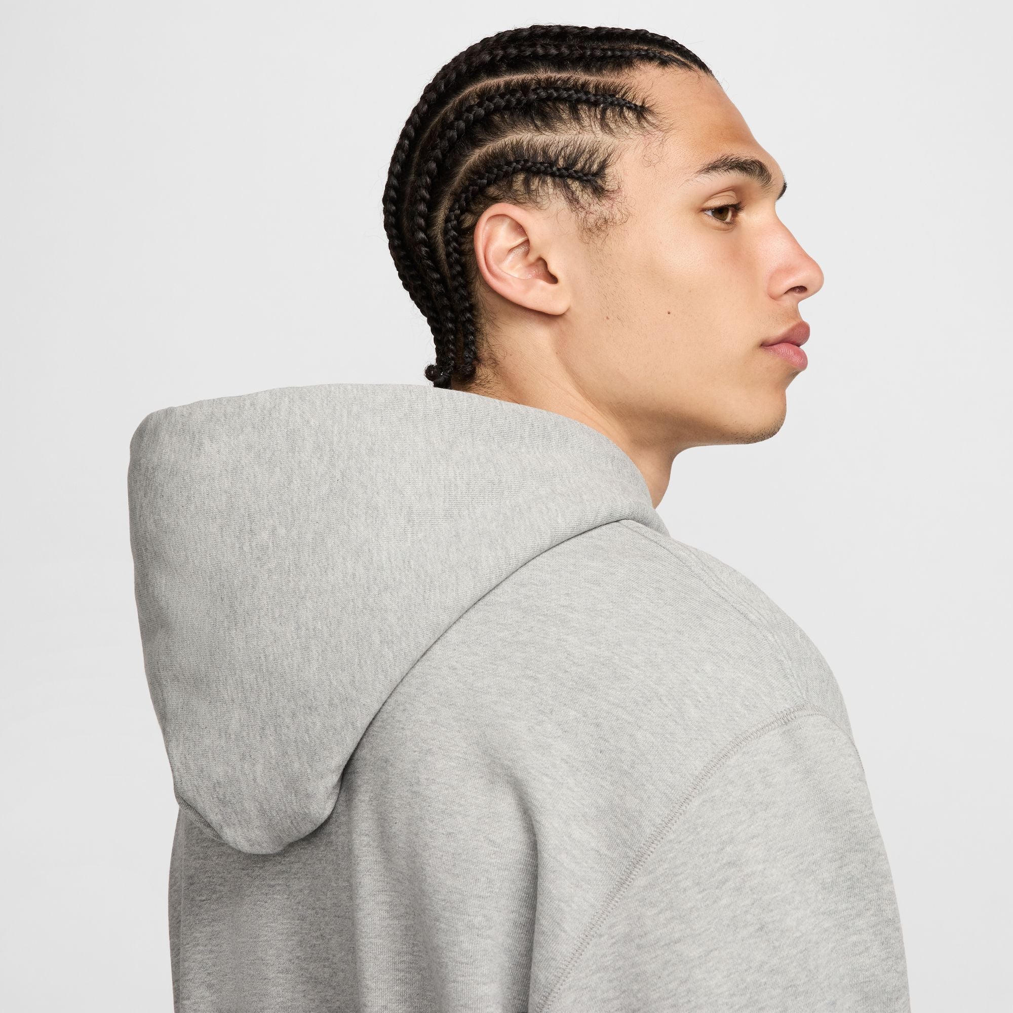 Nike SB Fleece Pullover Skate Hoodie - DK GREY HEATHER/WHITE