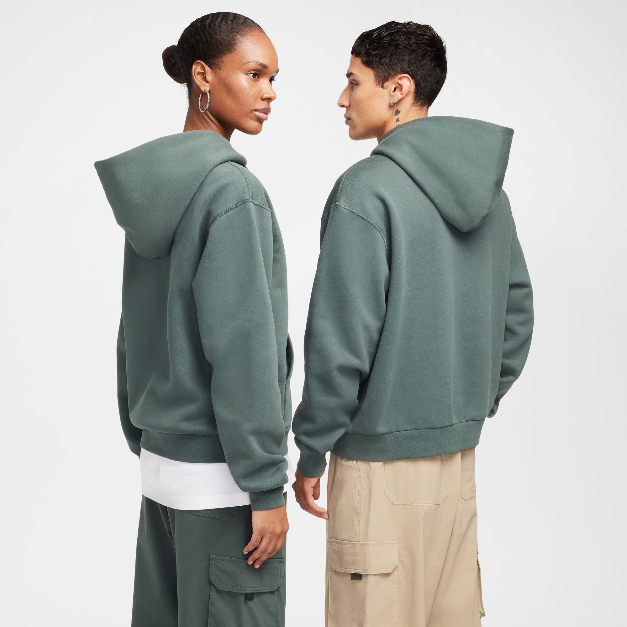 Nike SB Fleece Pullover Skate Hoodie - Vintage Green/White
