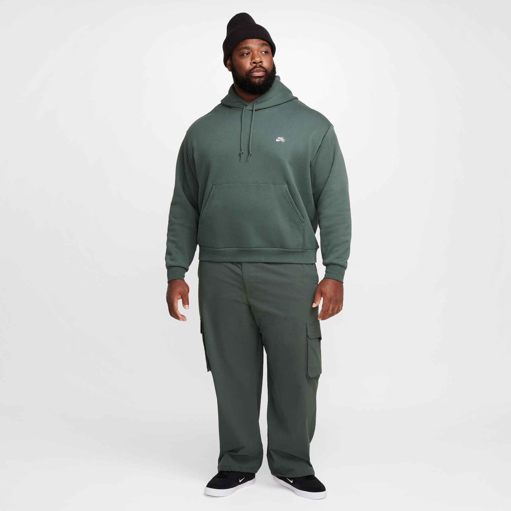 Nike SB Fleece Pullover Skate Hoodie - Vintage Green/White