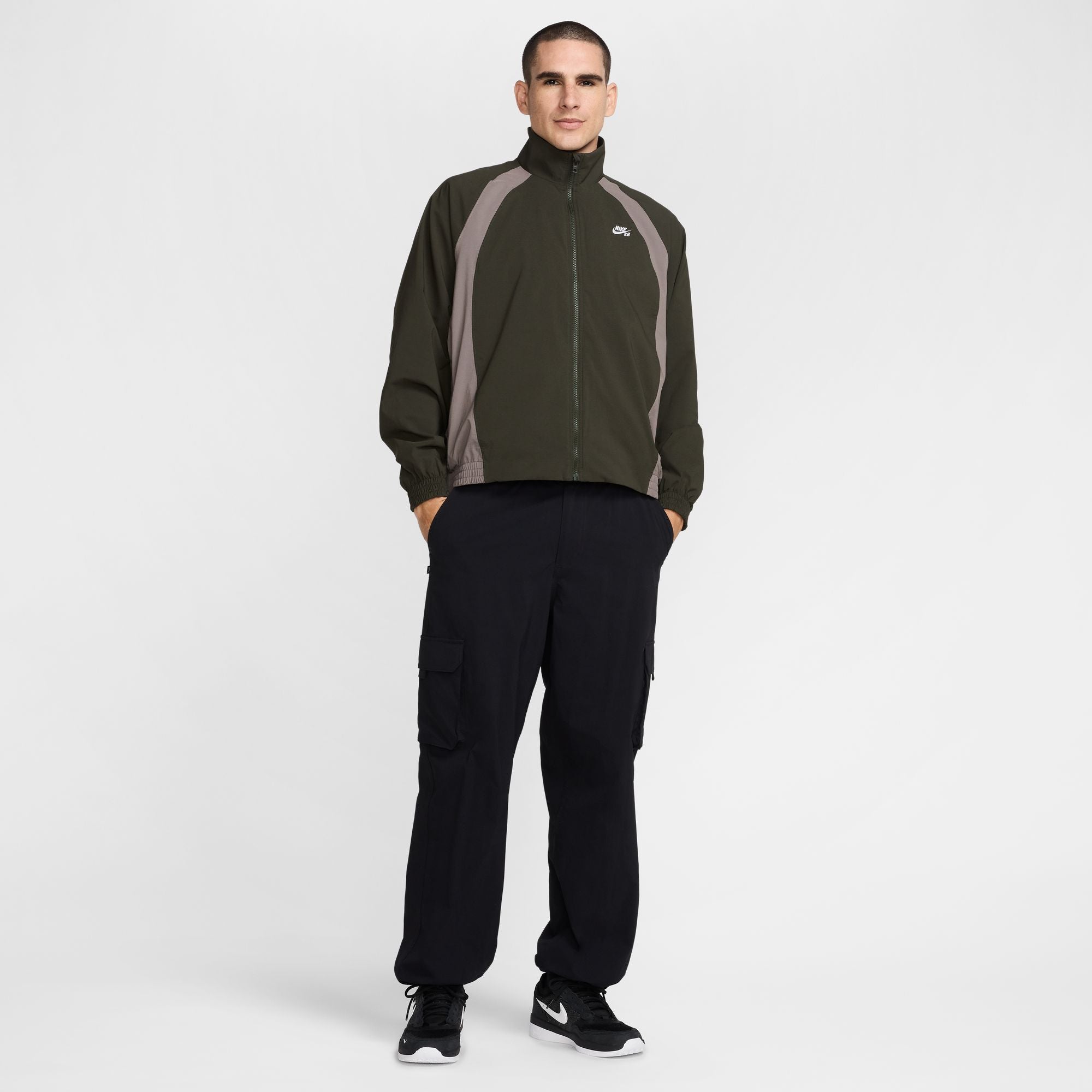 Nike SB Full-Zip Woven Skate Jacket - SEQUOIA/CAVE STONE/WHITE
