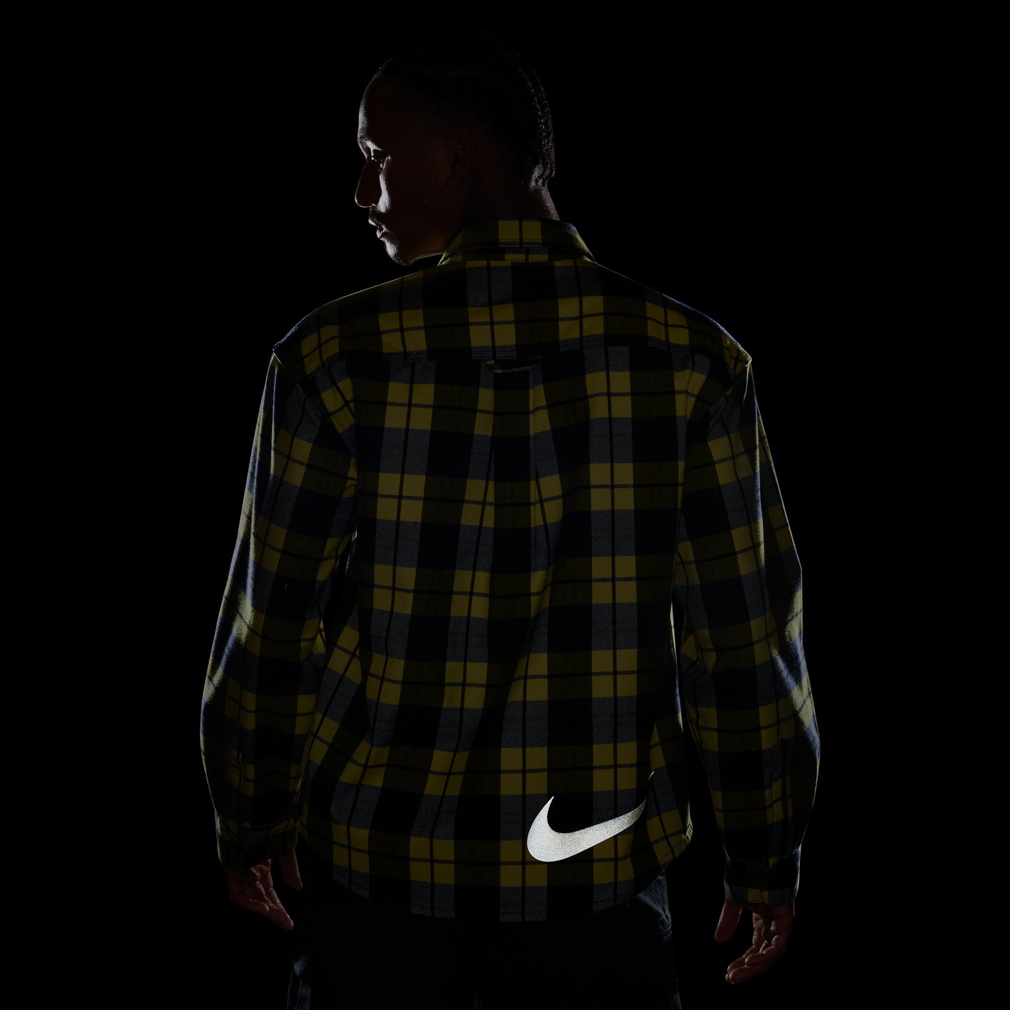 Nike SB Flannel LS Button Up Koston - Midnight Navy Speed Yellow