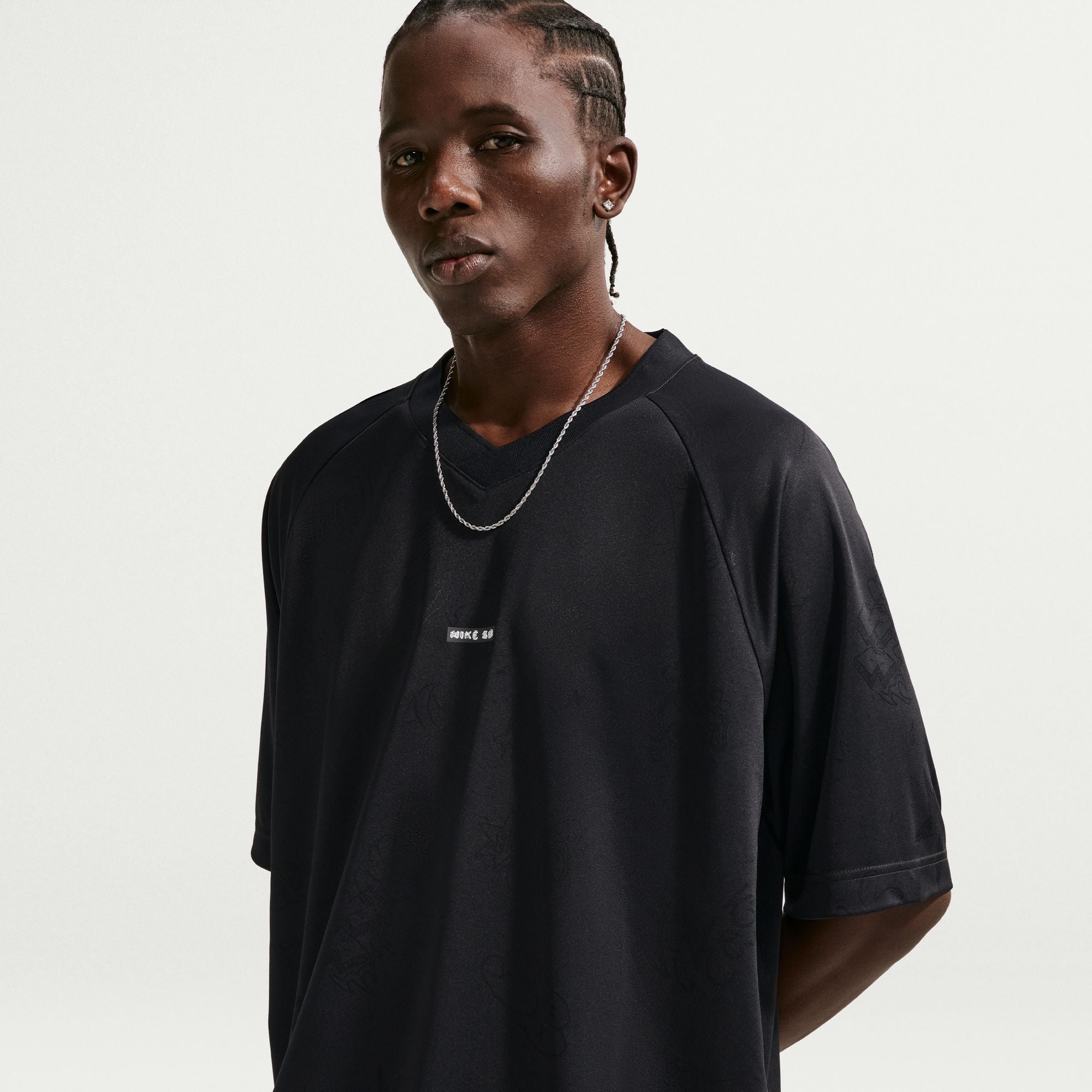 Nike SB Jacquard Skate Jersey Top - Black