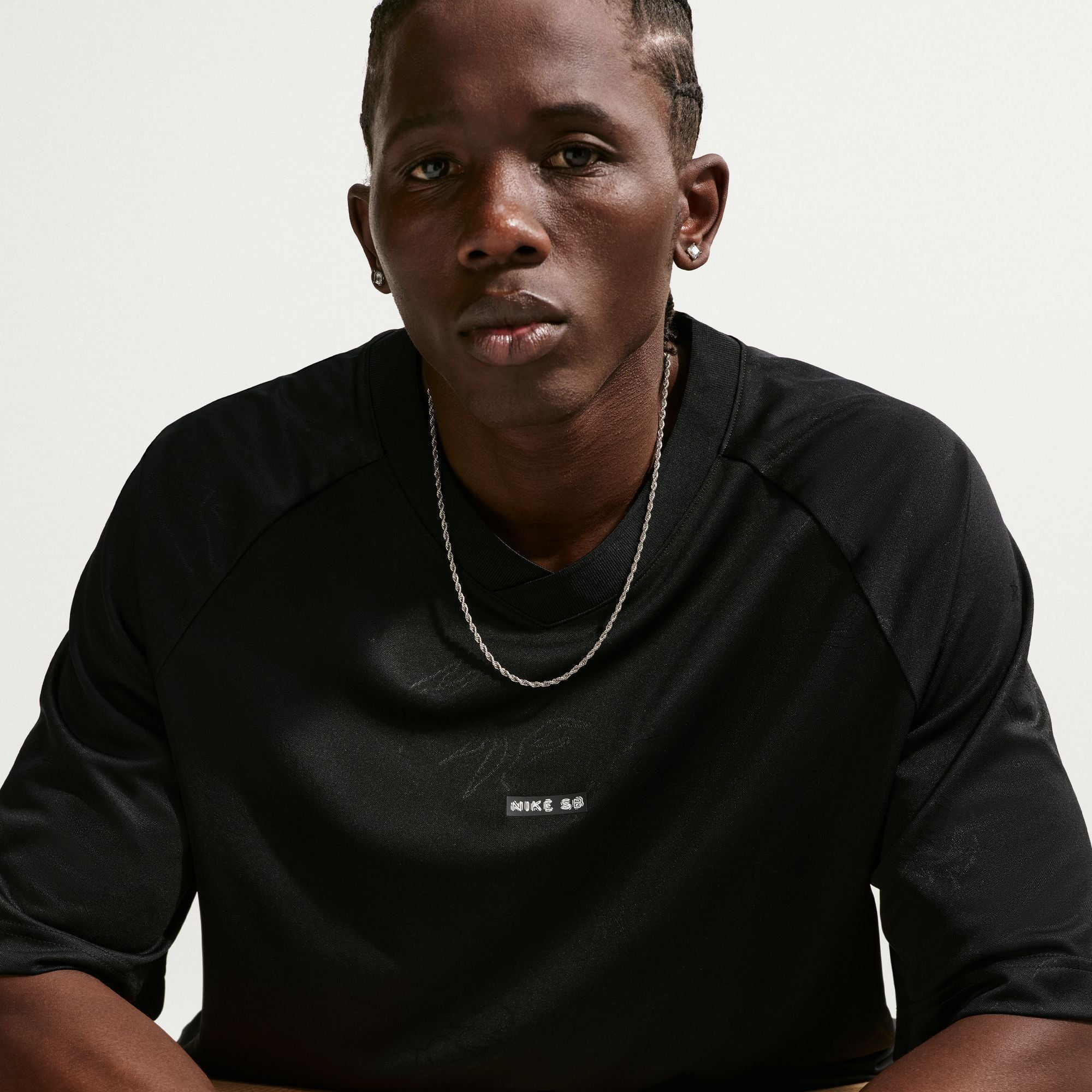 Nike SB Jacquard Skate Jersey Top - Black