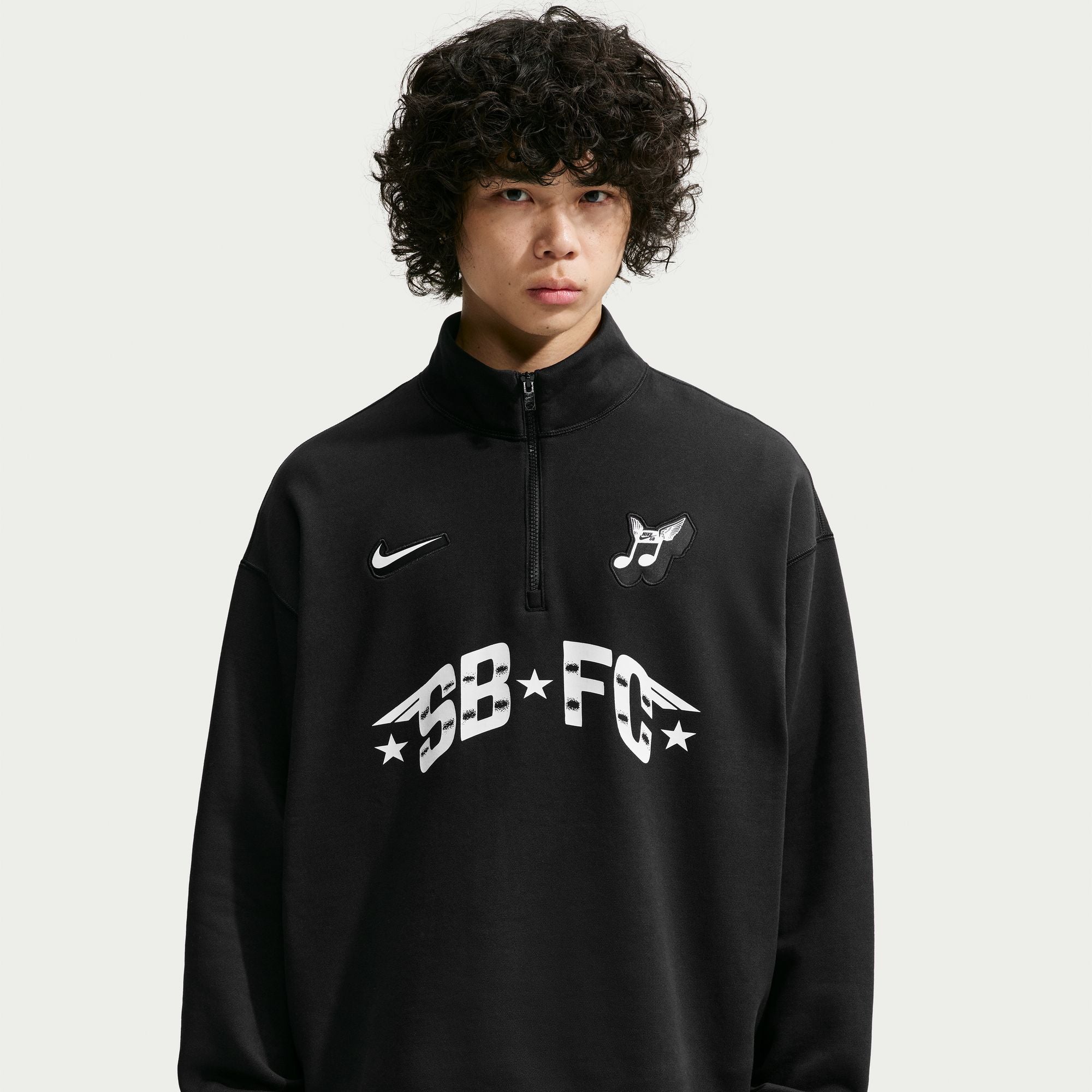 Nike SB Skate 1/2-Zip Fleece Crew-Neck Sweatshirt - Black