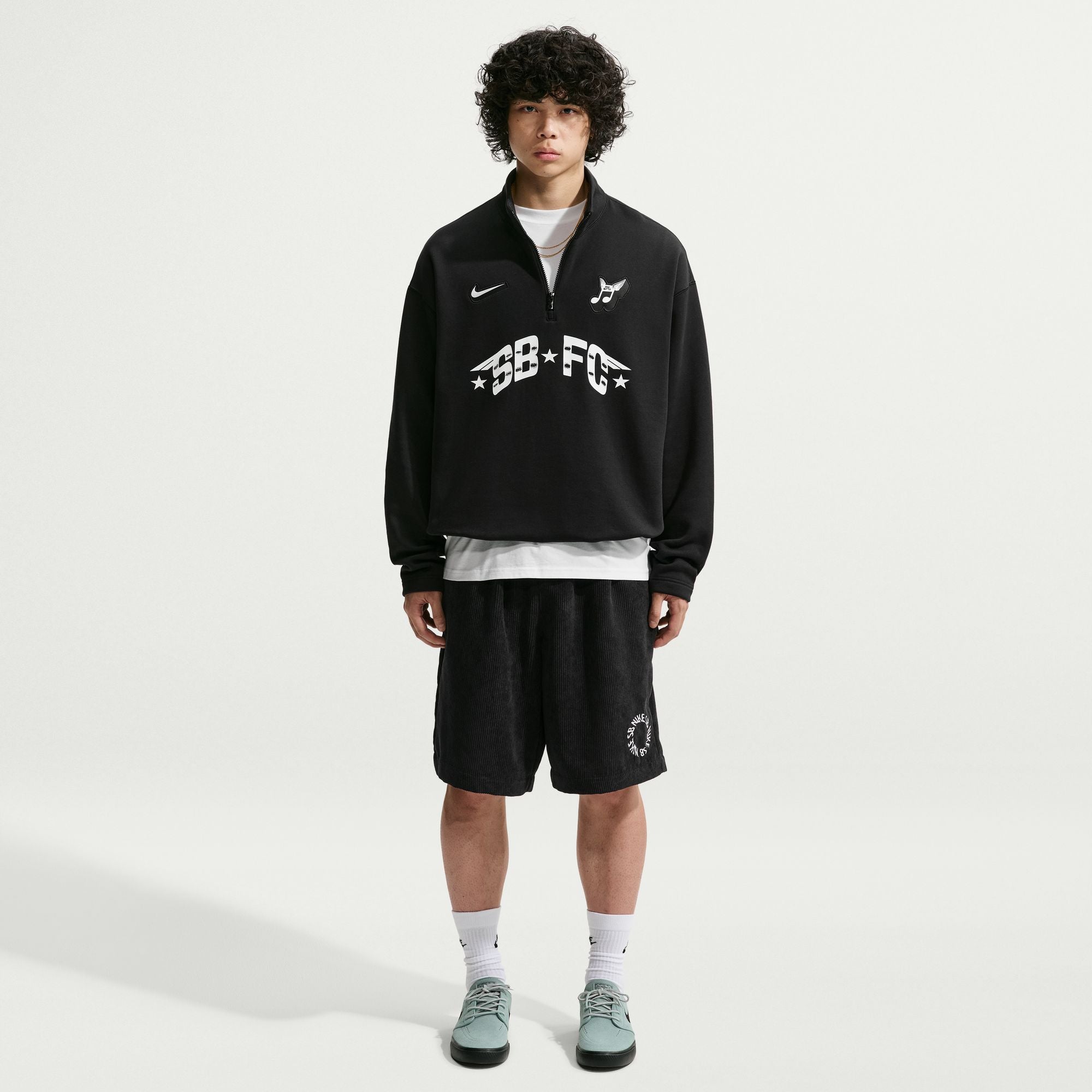 Nike SB Skate 1/2-Zip Fleece Crew-Neck Sweatshirt - Black