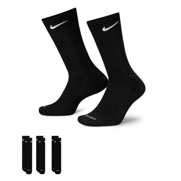 Nike Everyday Plus Cushioned Training Crew Socks (3 Pairs) - Black