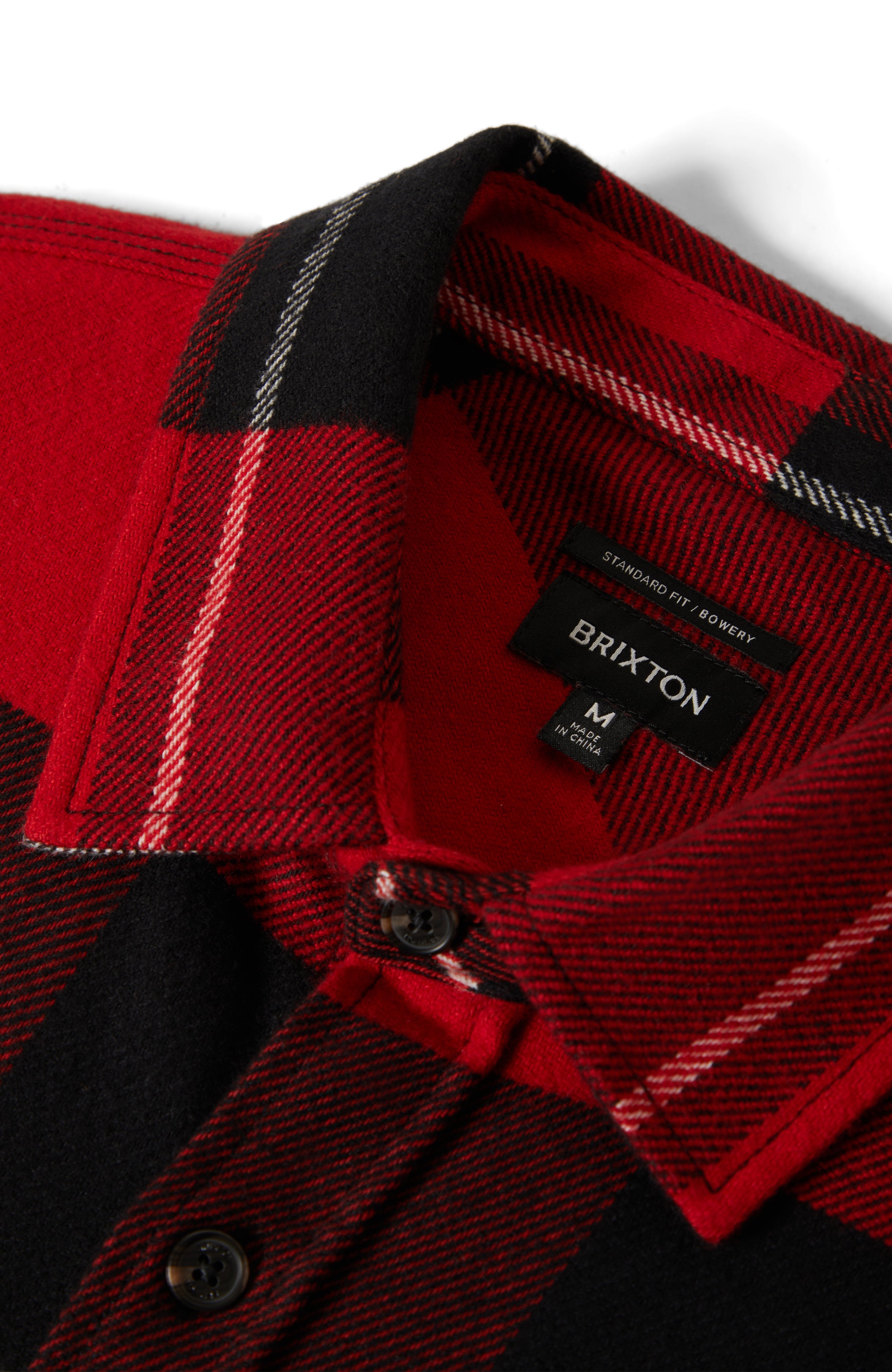 Brixton Bowery Flannel - Black/Adrenaline Rush/Off White