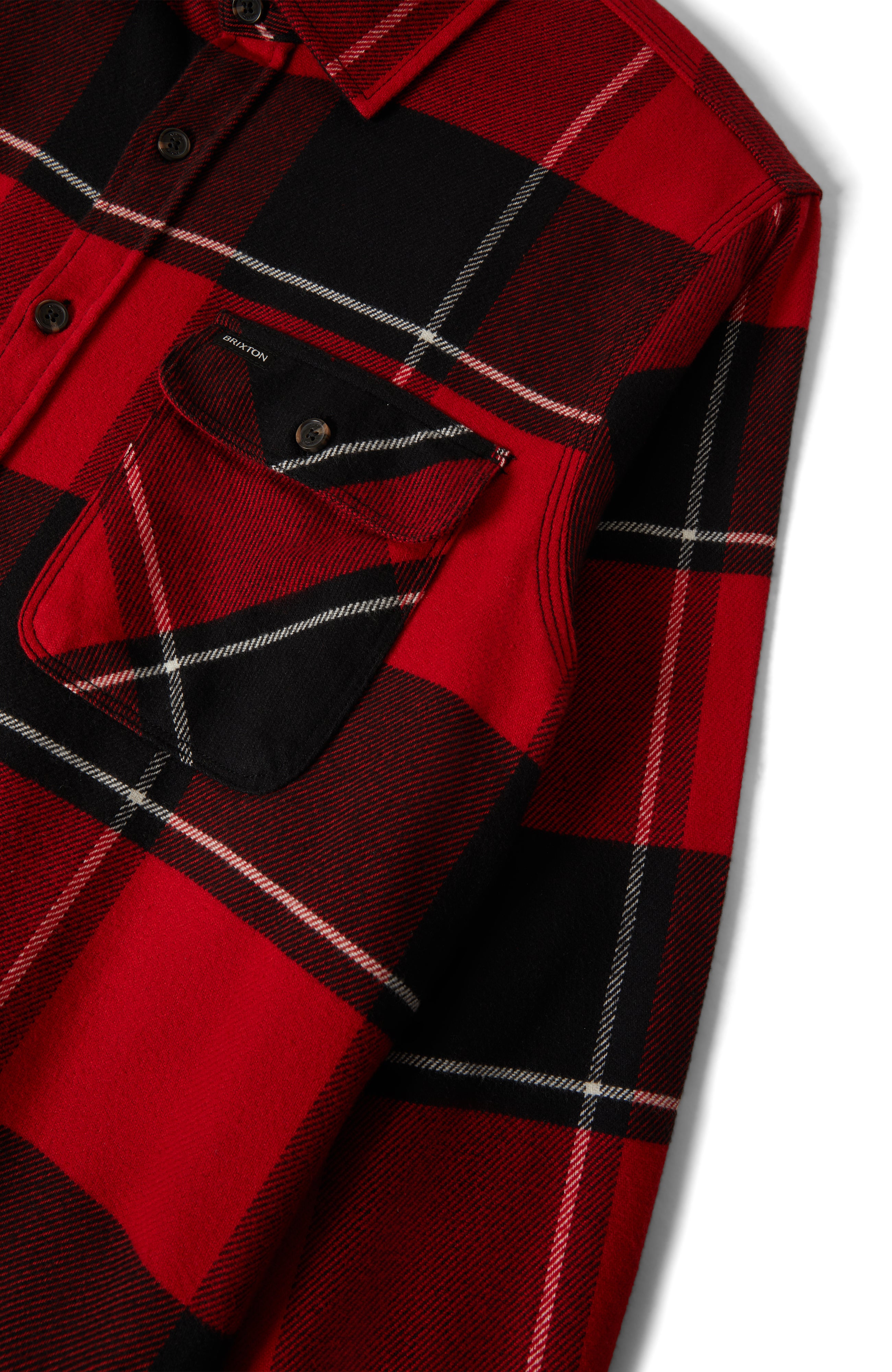 Brixton Bowery Flannel - Black/Adrenaline Rush/Off White