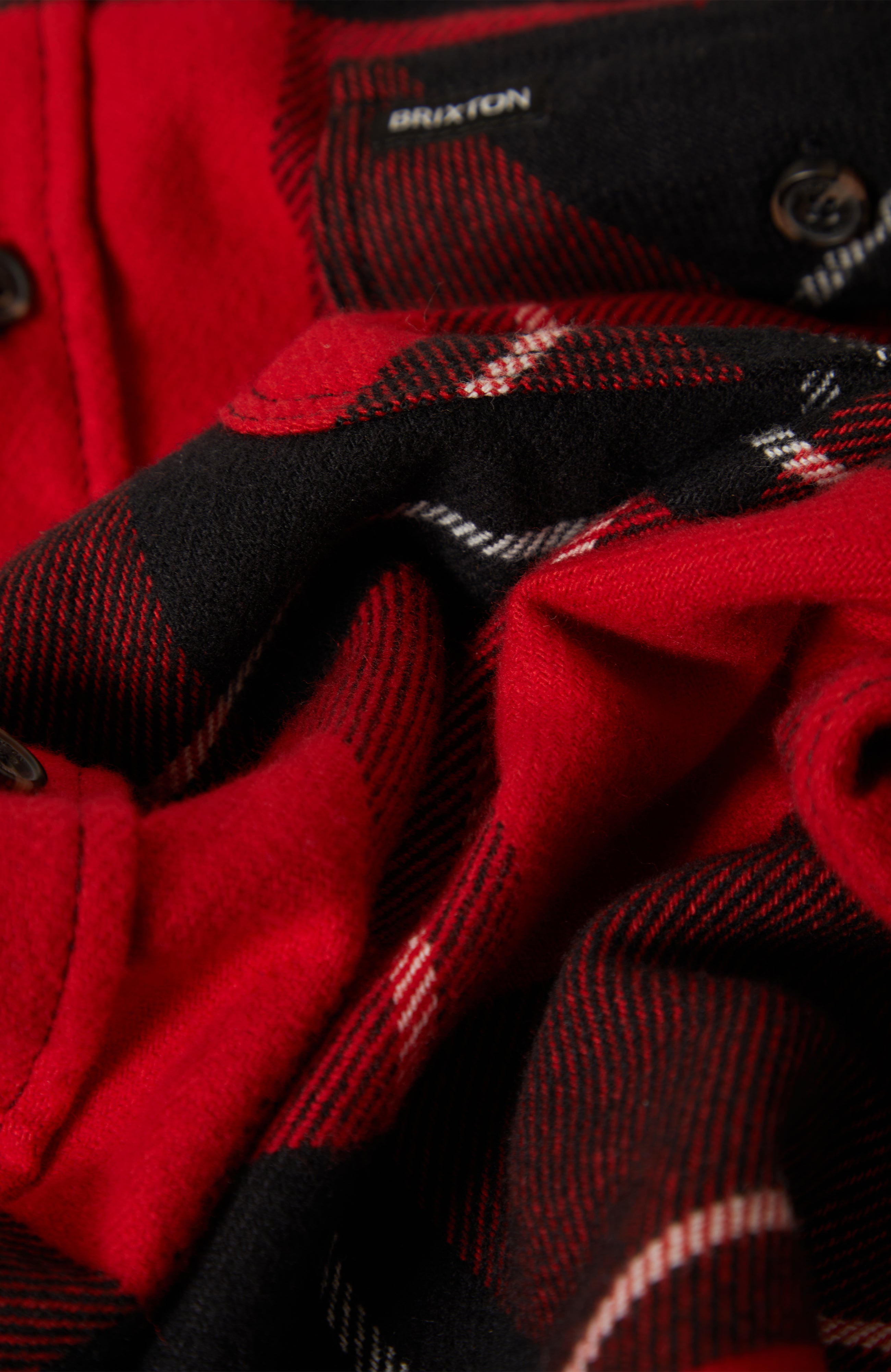 Brixton Bowery Flannel - Black/Adrenaline Rush/Off White