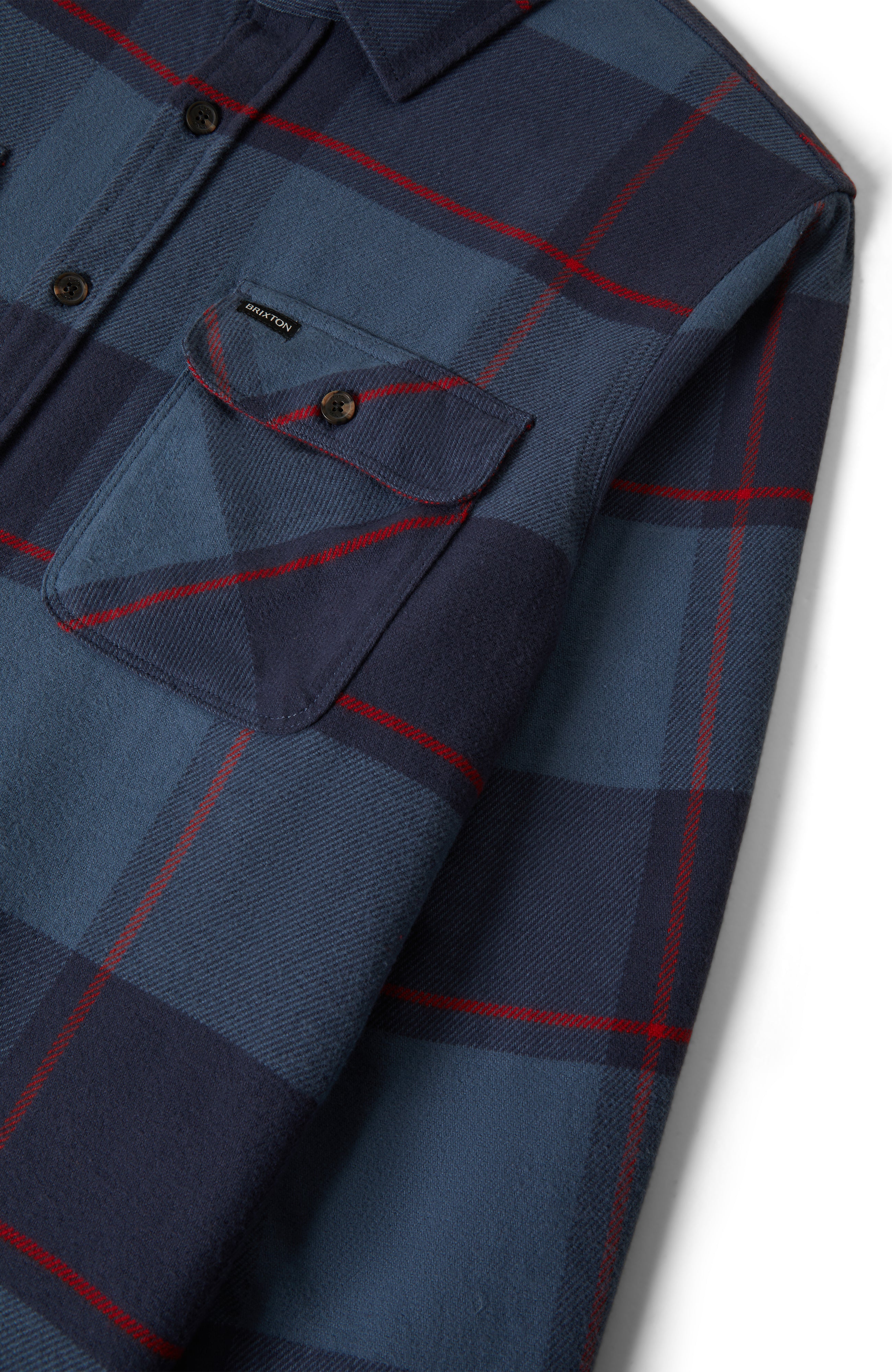 Brixton Bowery Flannel - Bering Sea/Mood Indigo