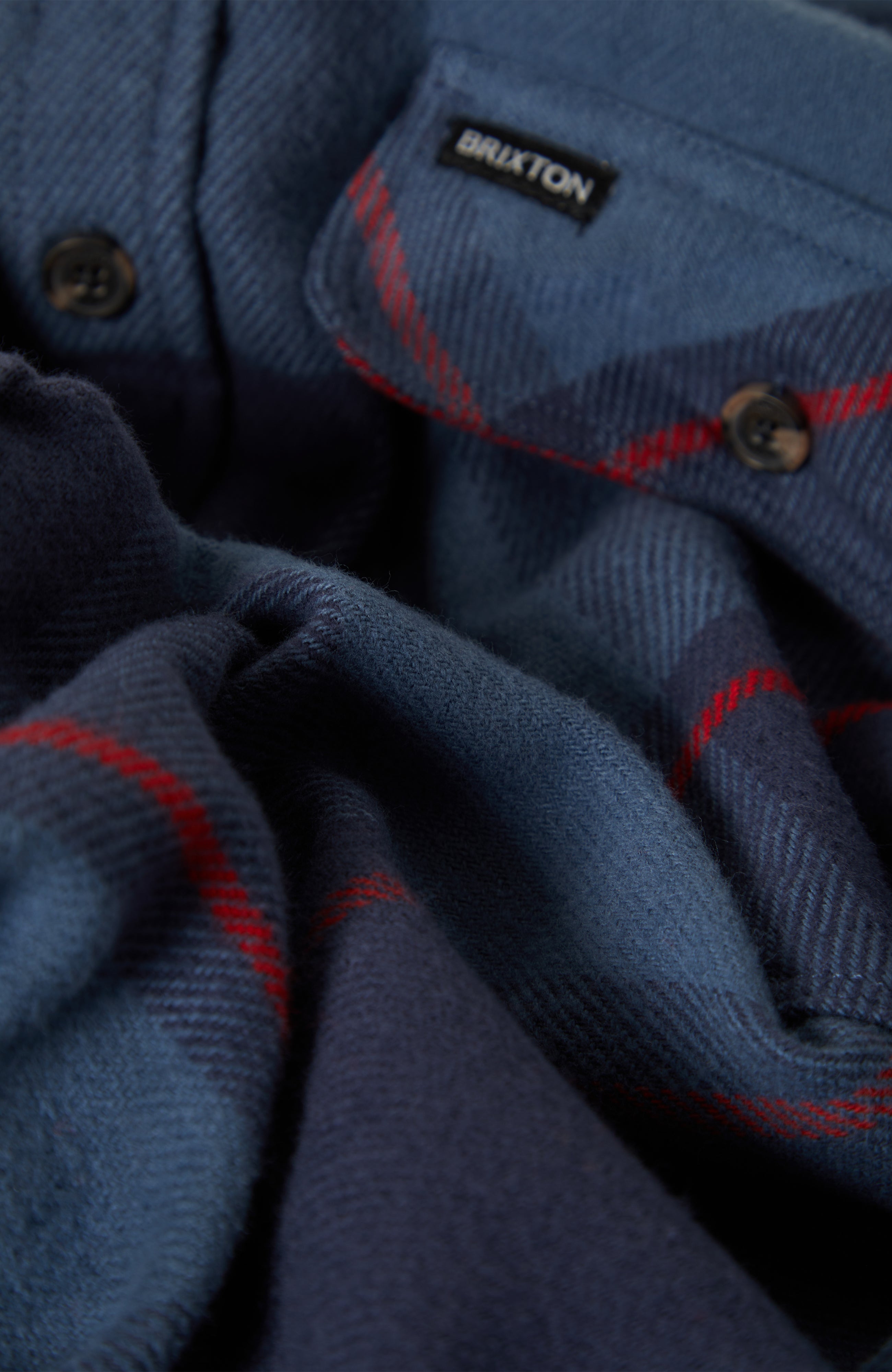 Brixton Bowery Flannel - Bering Sea/Mood Indigo