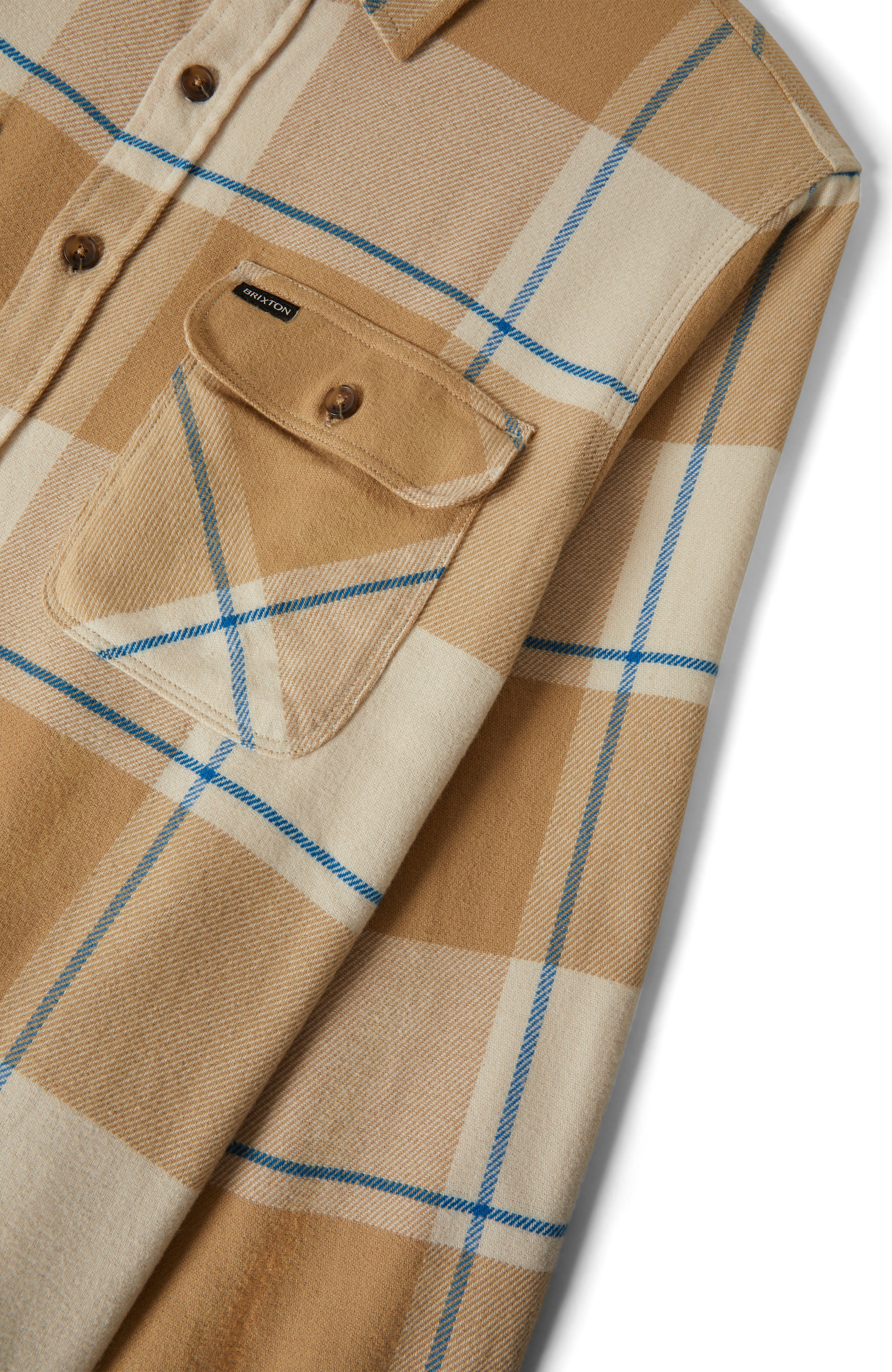 Brixton Bowery Flannel - Whitecap/Sand/Cyber Blue