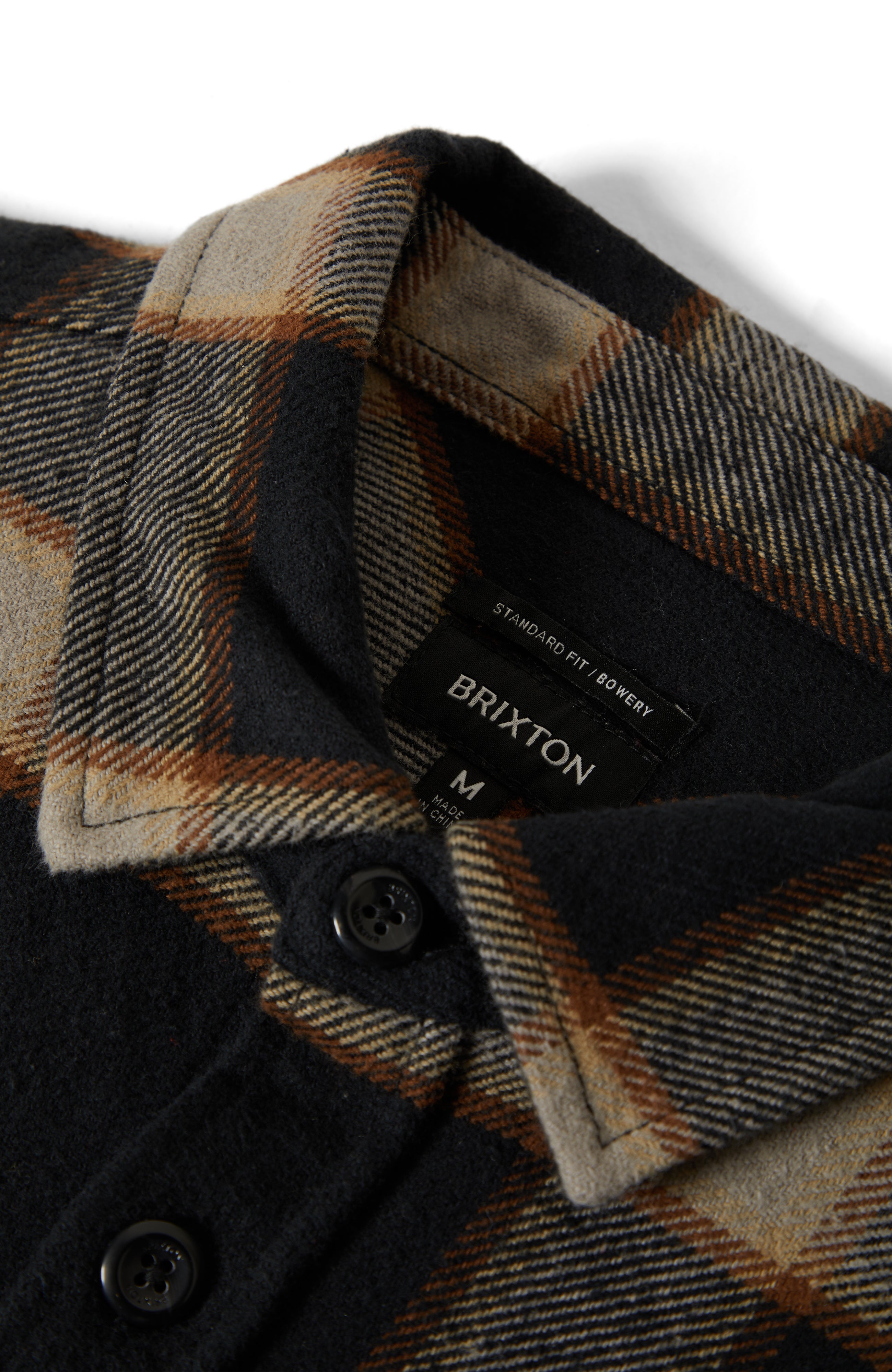Brixton Bowery Heavyweight Flannel - Black/Cream