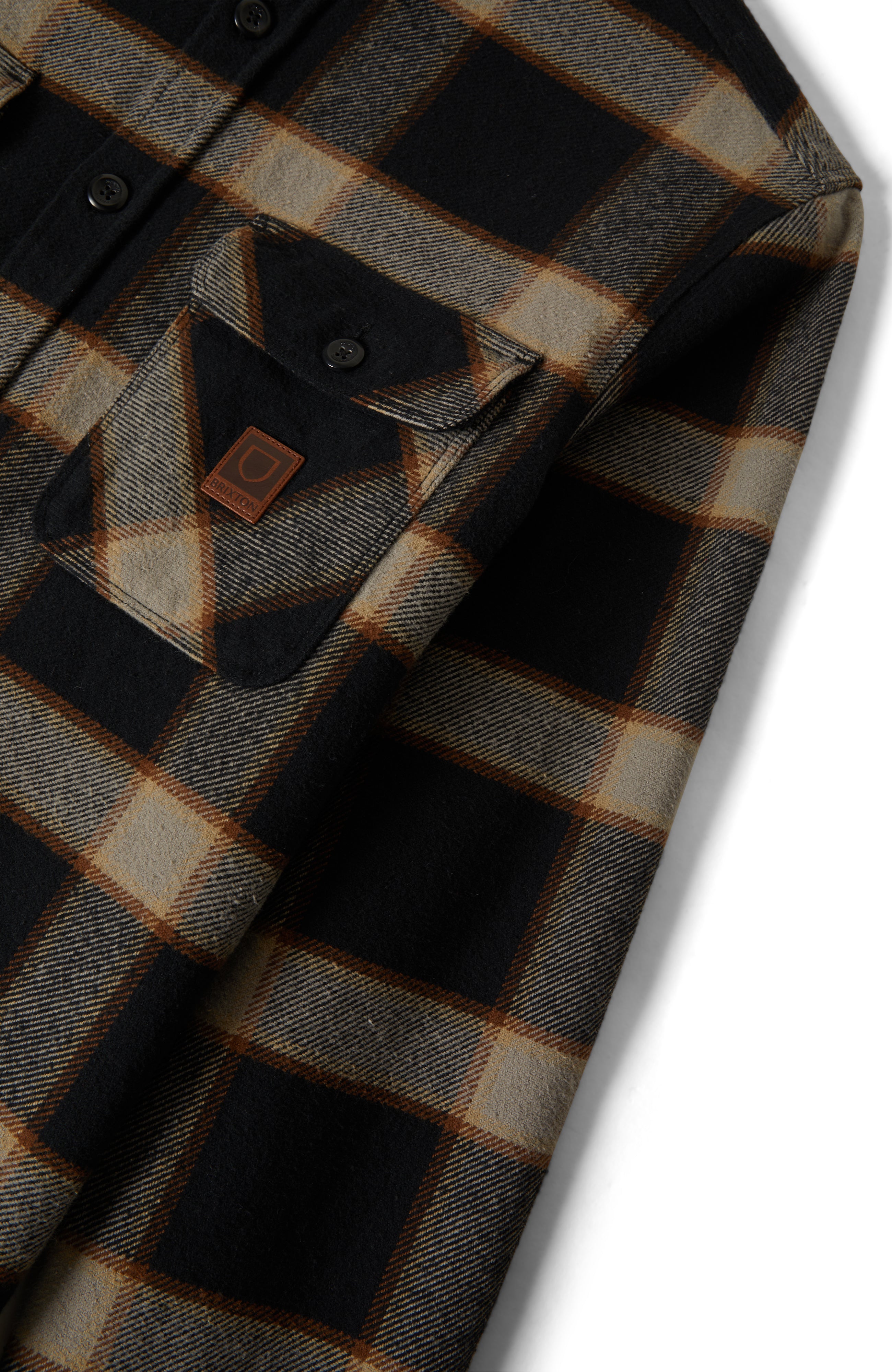 Brixton Bowery Heavyweight Flannel - Black/Cream