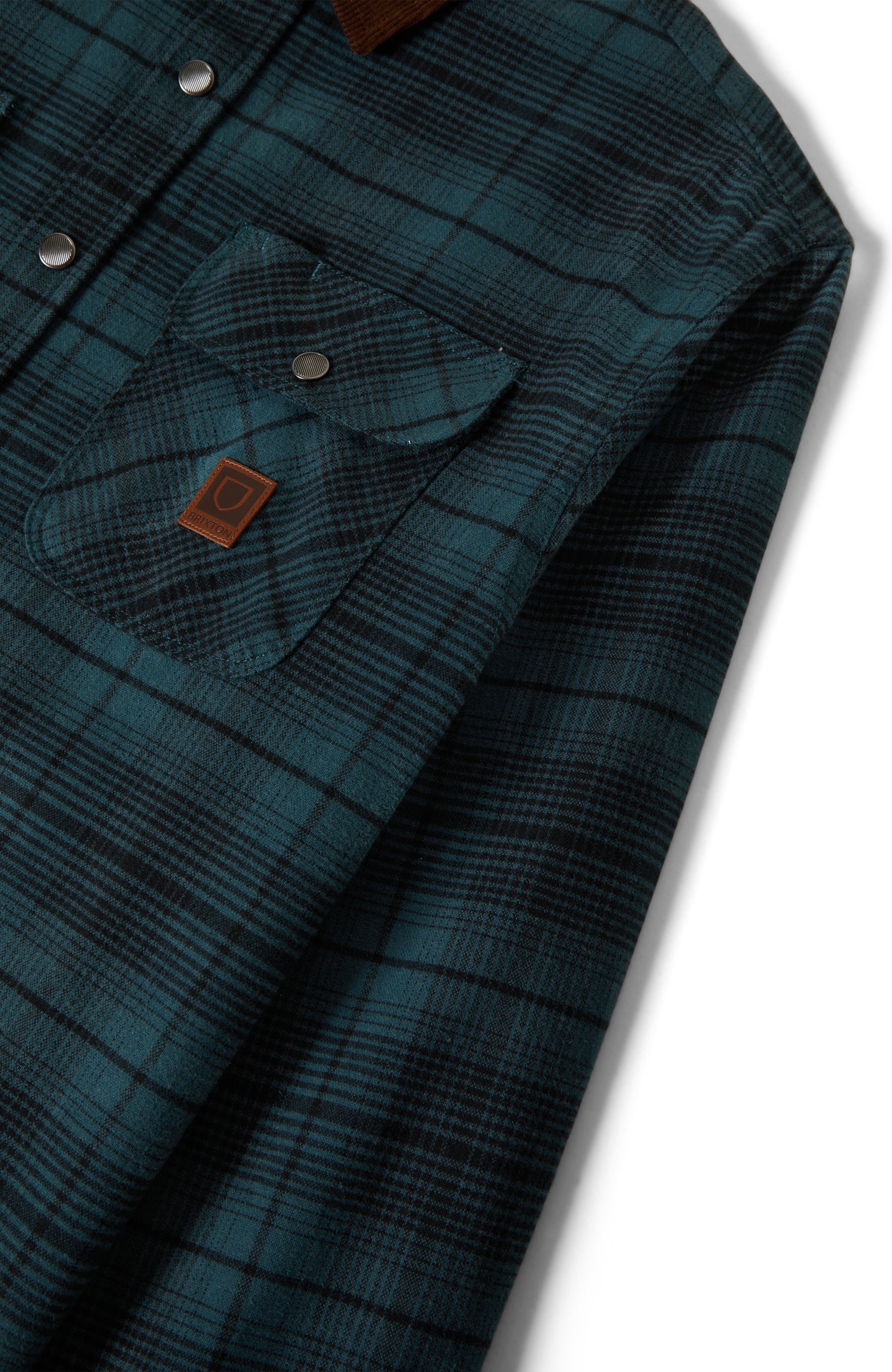 Brixton Builders Bowery Flannel - Night Sage/Black