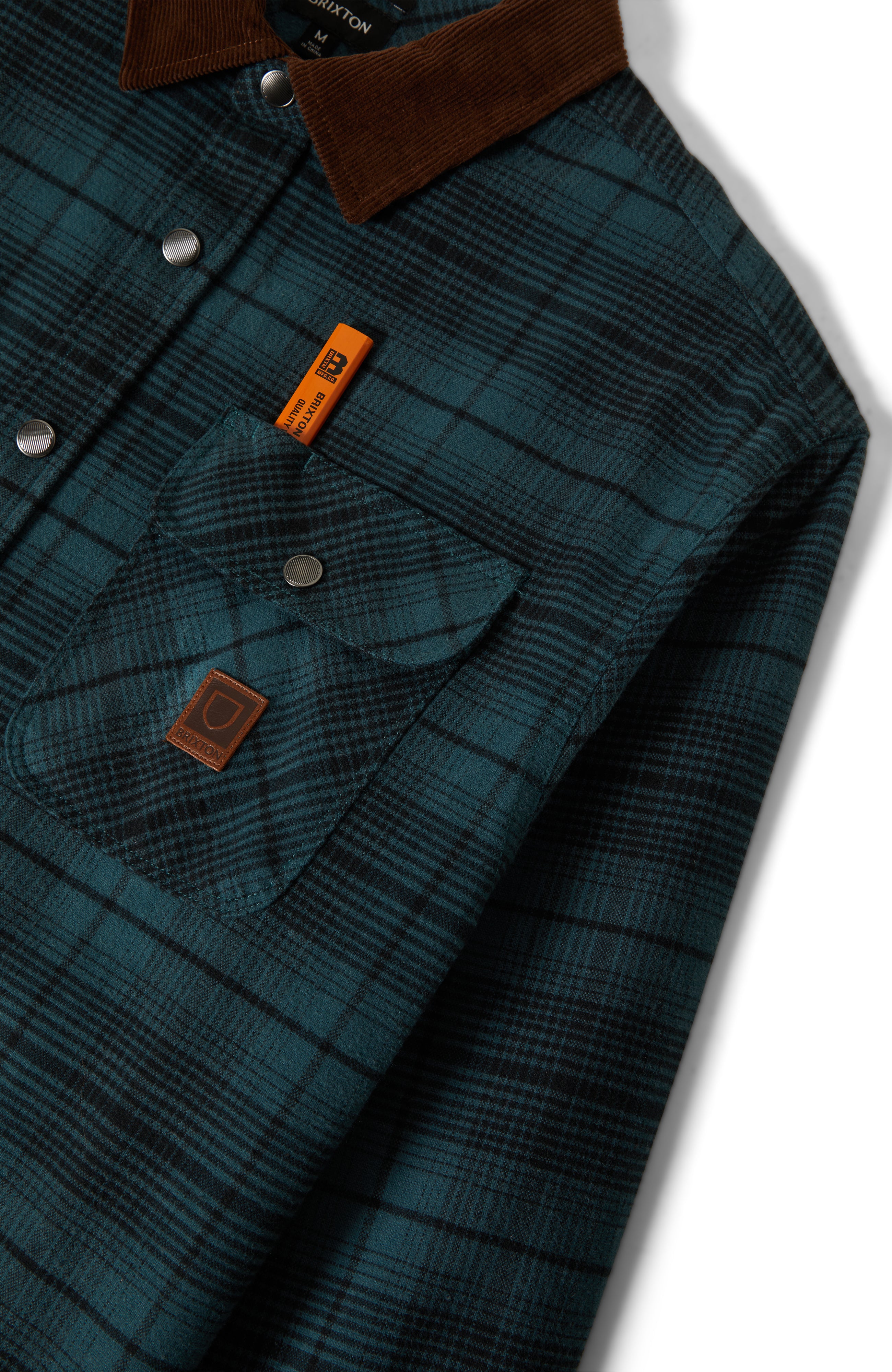 Brixton Builders Bowery Flannel - Night Sage/Black