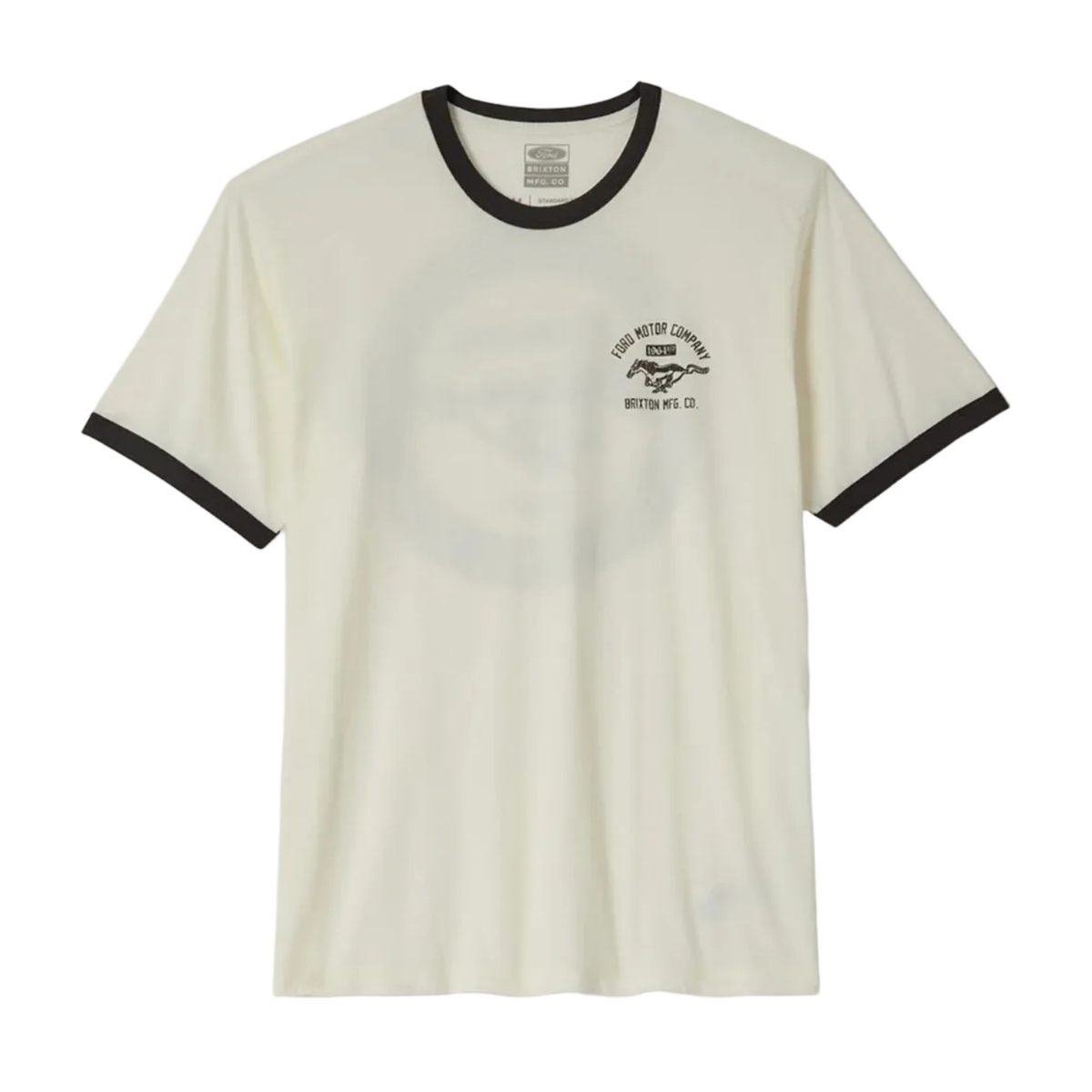 Brixton x Ford Mustang Ringer S/S Tee - Wimbledone White/Burnt Rubber