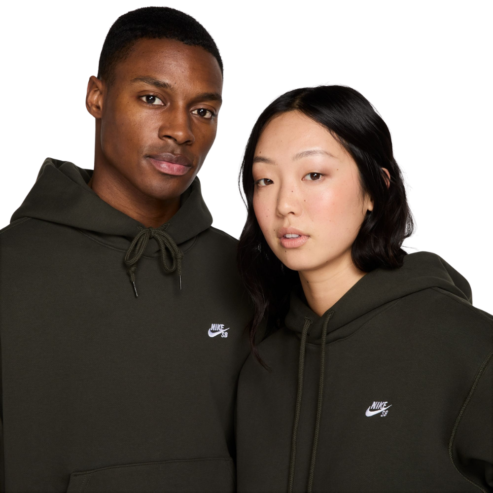 Nike SB Fleece Pullover Skate Hoodie - SEQUOIA/WHITE