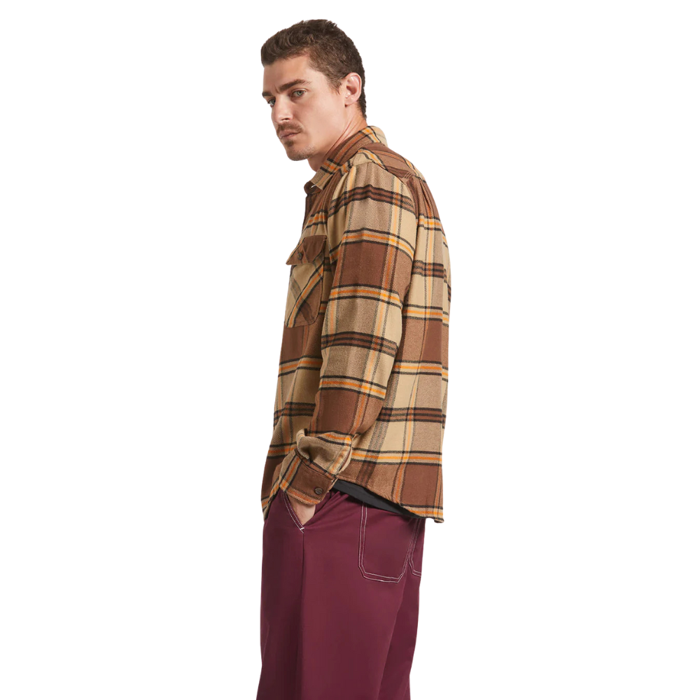 Bowery Flannel - Sand/Pinecone/Solar Orange