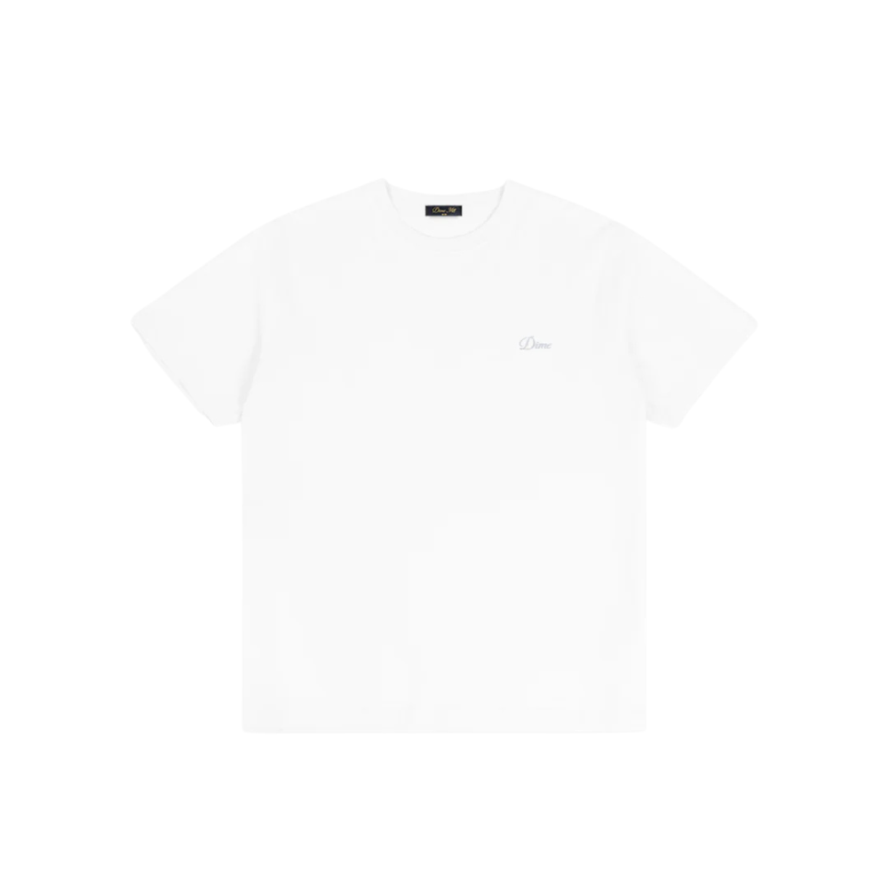Dime Cursive Small Logo T-Shirt - White