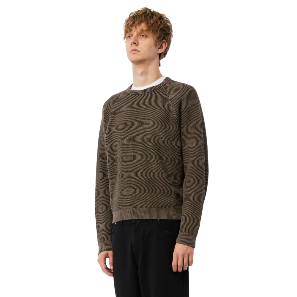 Dime Wave Knit Sweater - Brown
