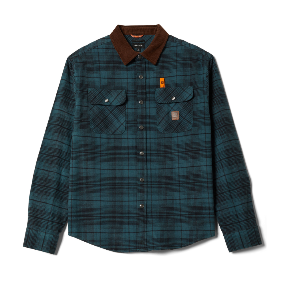 Brixton Builders Bowery Flannel - Night Sage/Black