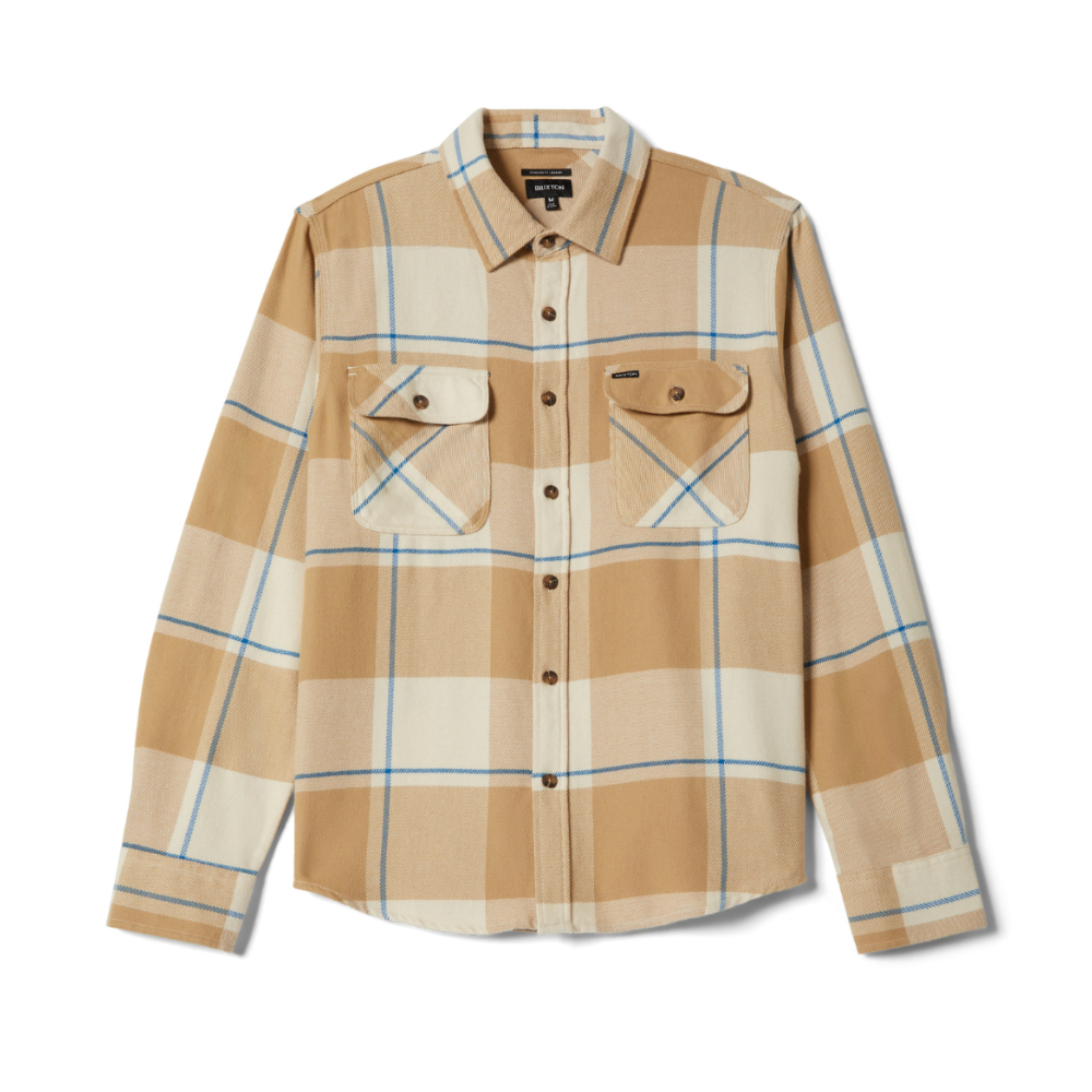 Brixton Bowery Flannel - Whitecap/Sand/Cyber Blue