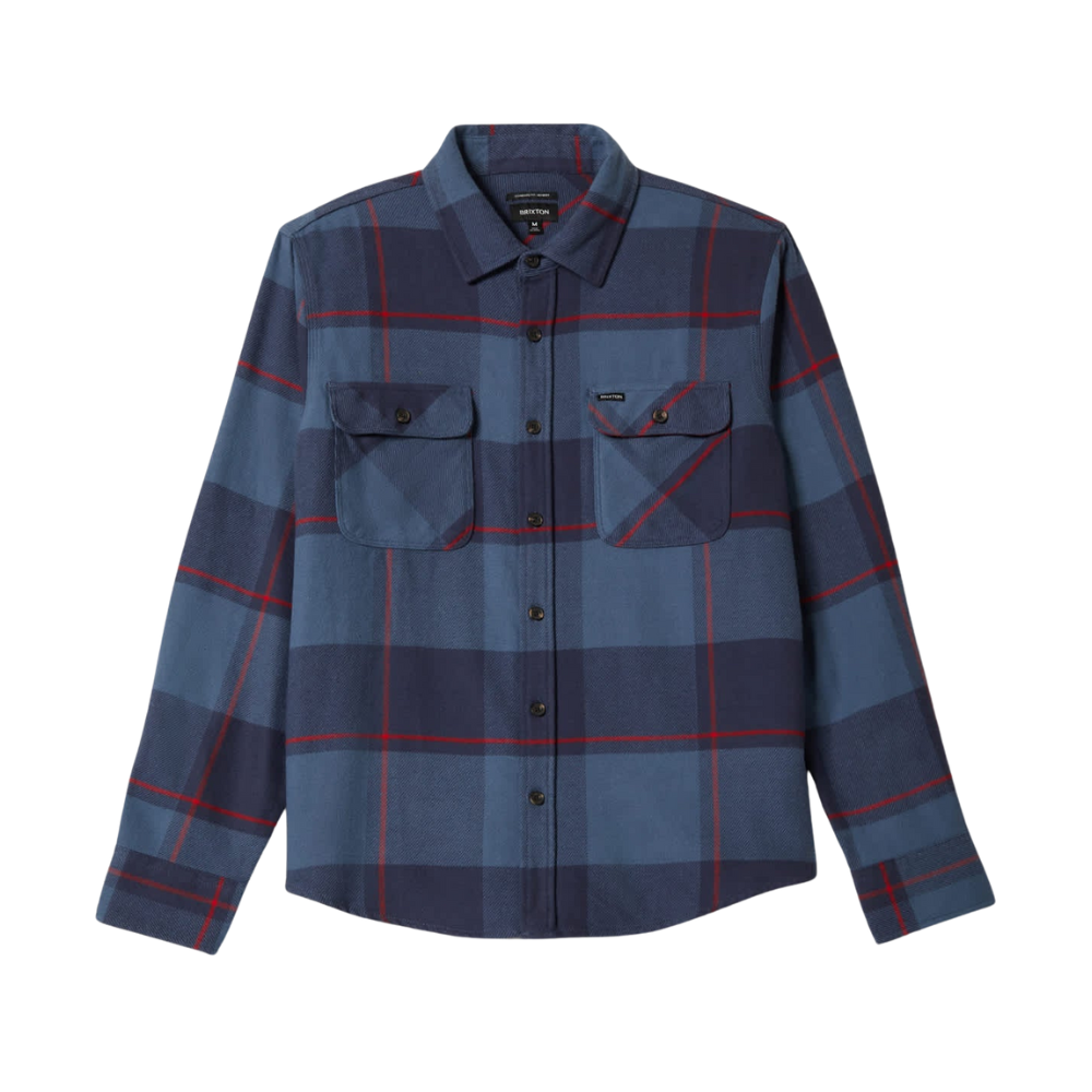 Brixton Bowery Flannel - Bering Sea/Mood Indigo