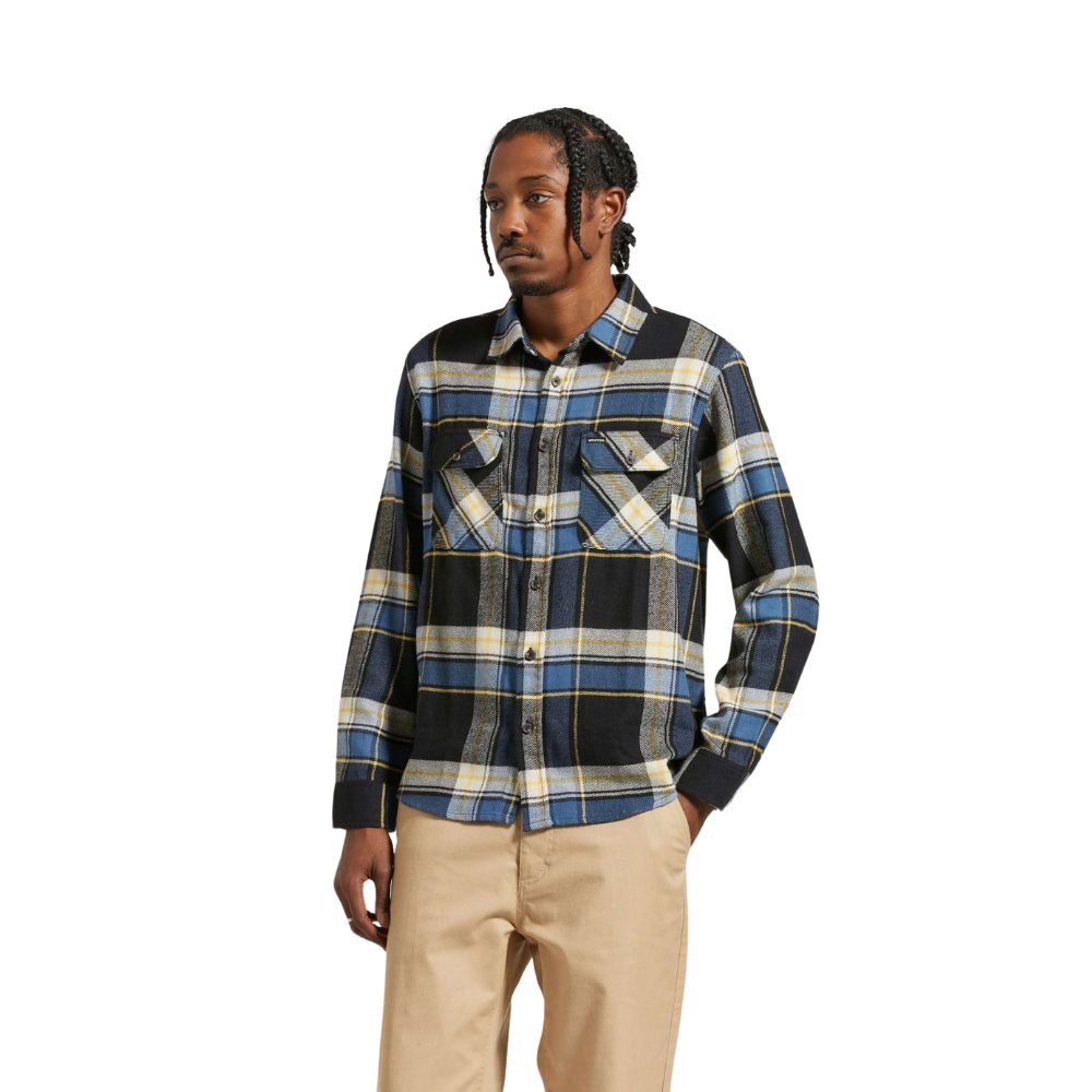Brixton Bowery L/S Flannel - Joe Blue Plaid