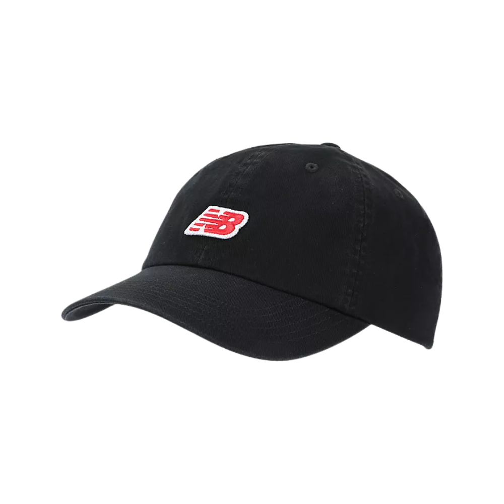 New Balance 6 Panel Patch Logo Strapback Hat - Black
