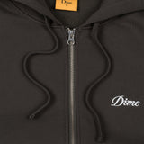 Dime Cursive Small Logo Zip Hoodie - Vintage Black