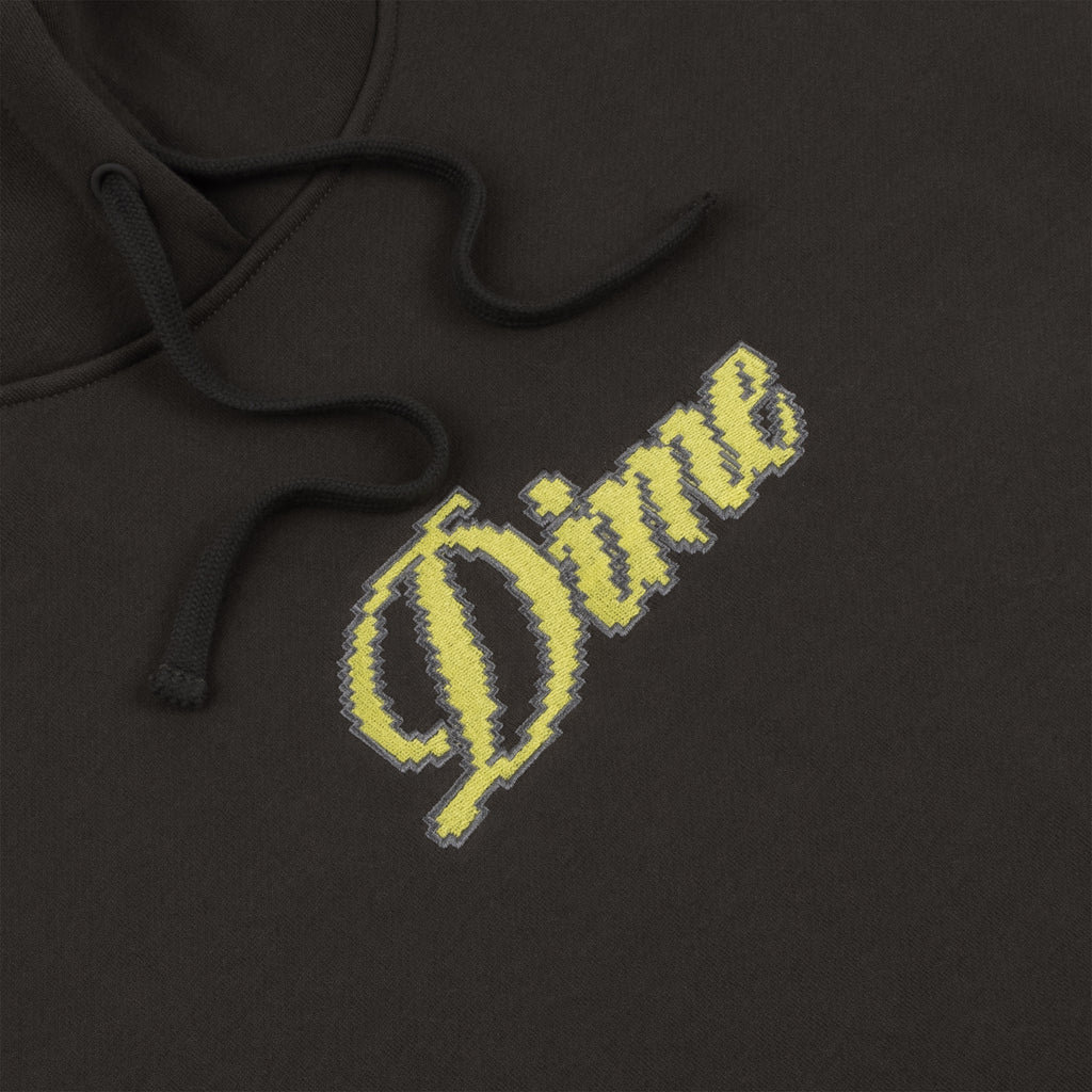 Dime Pixel Cursive Hoodie - Vintage Black